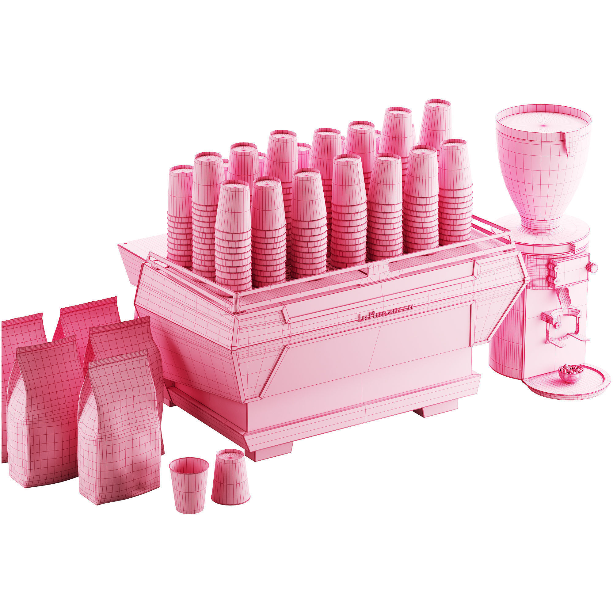 472 La Marzocco coffee machine Mahlkonig coffee grinder kit 3D model_9