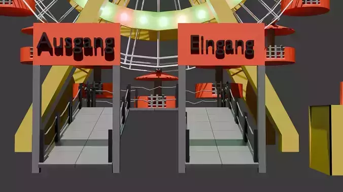 Giant Ferris Wheel 3D Model High-Quality Low Poly Low-poly 3D model