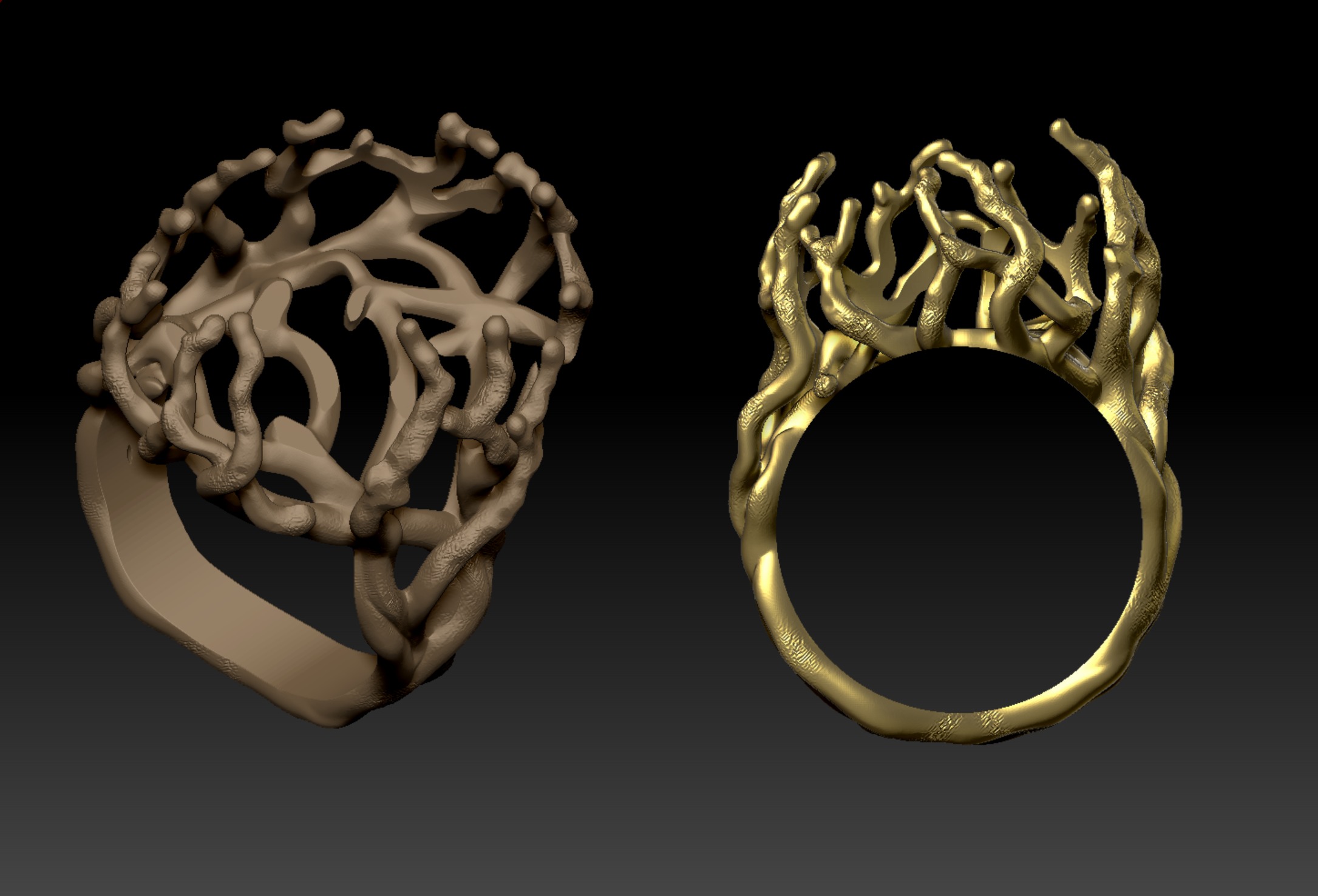 Art Ring with Oval Cabochon 3D print model_10