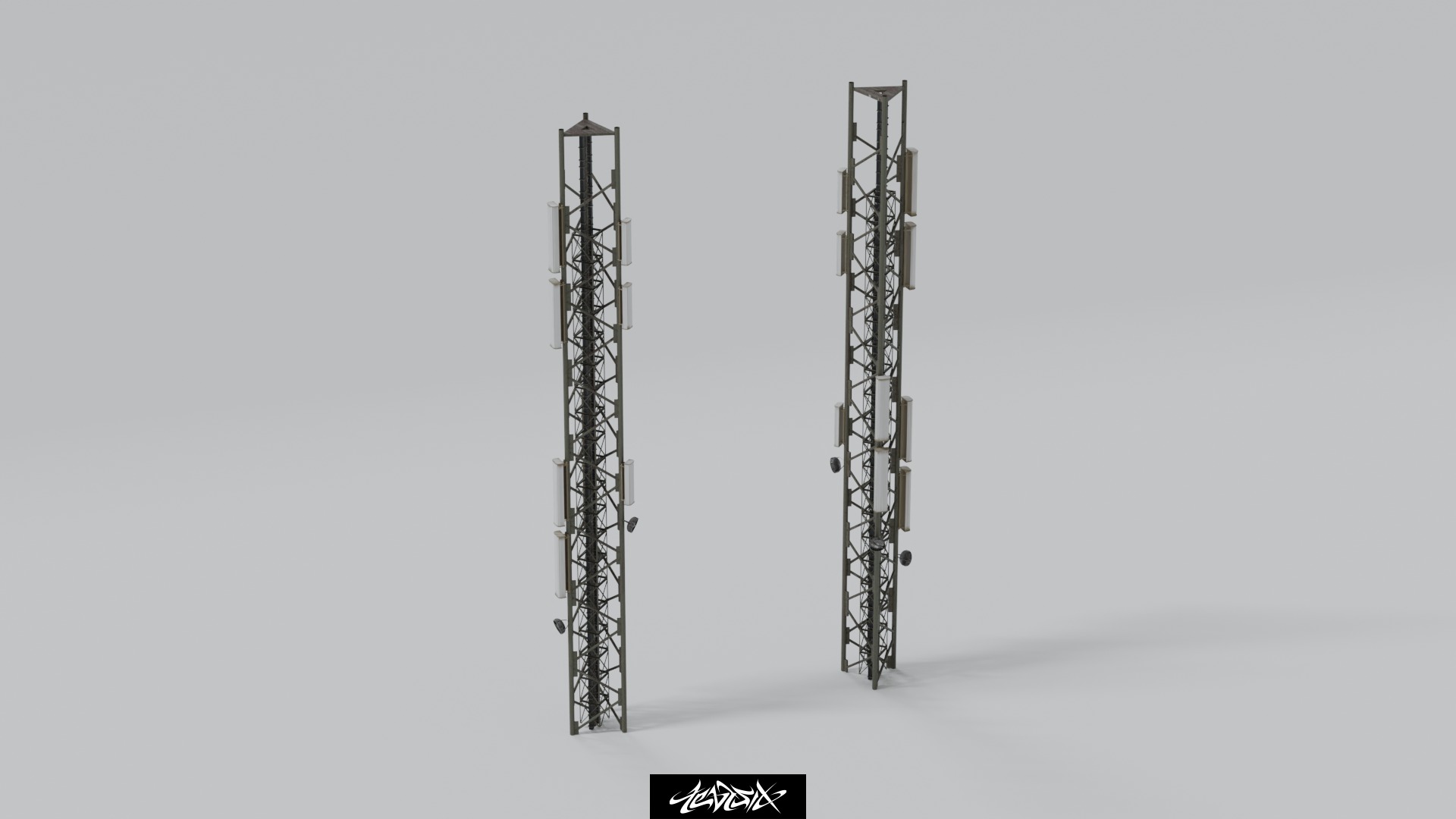 Military Base Kitbash set with over 50 Buildings and Assets 3D model_11