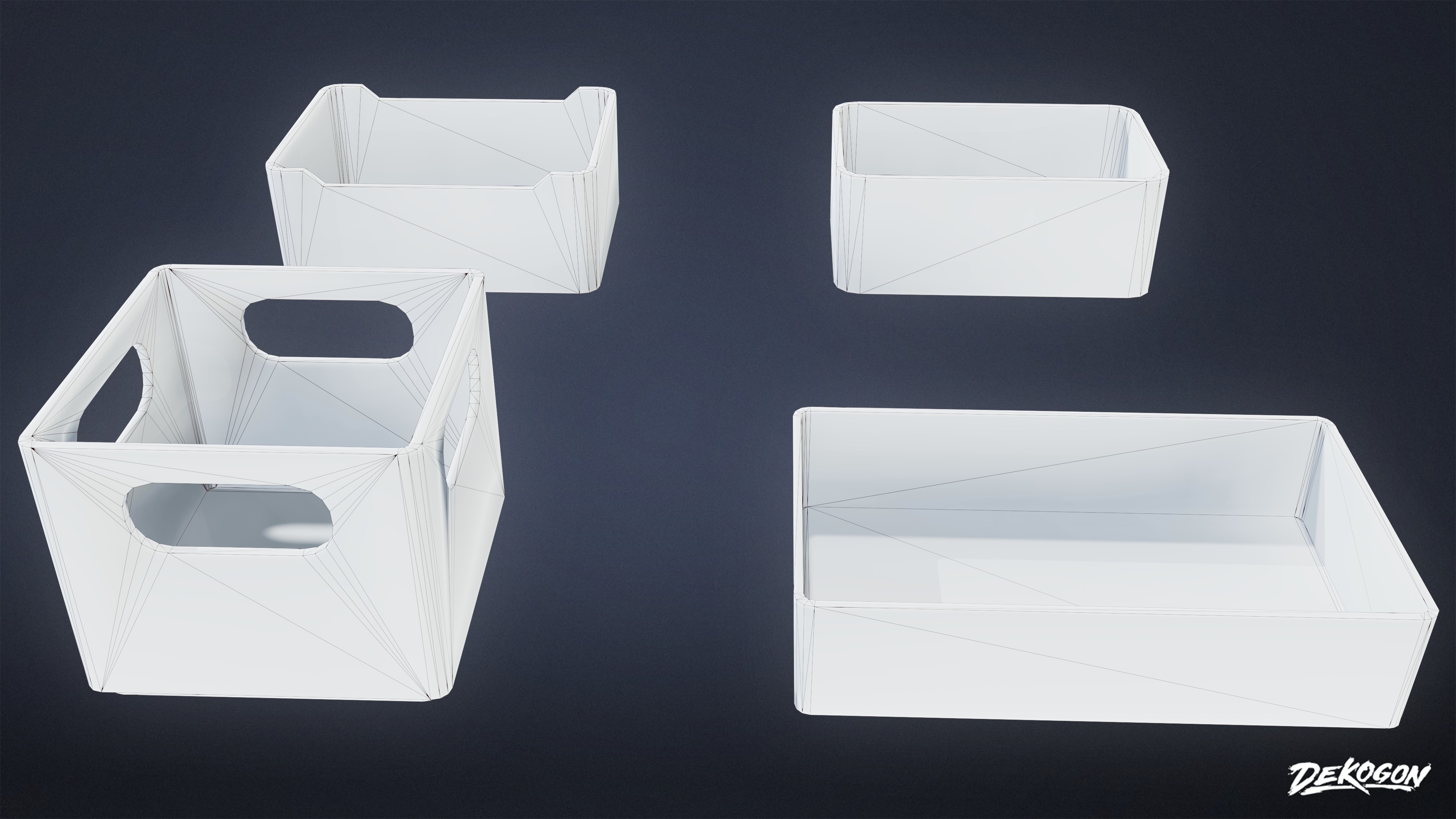 RESTAURANT - Food Crate 01 - LOW POLY AND NANITE Low-poly 3D model_9