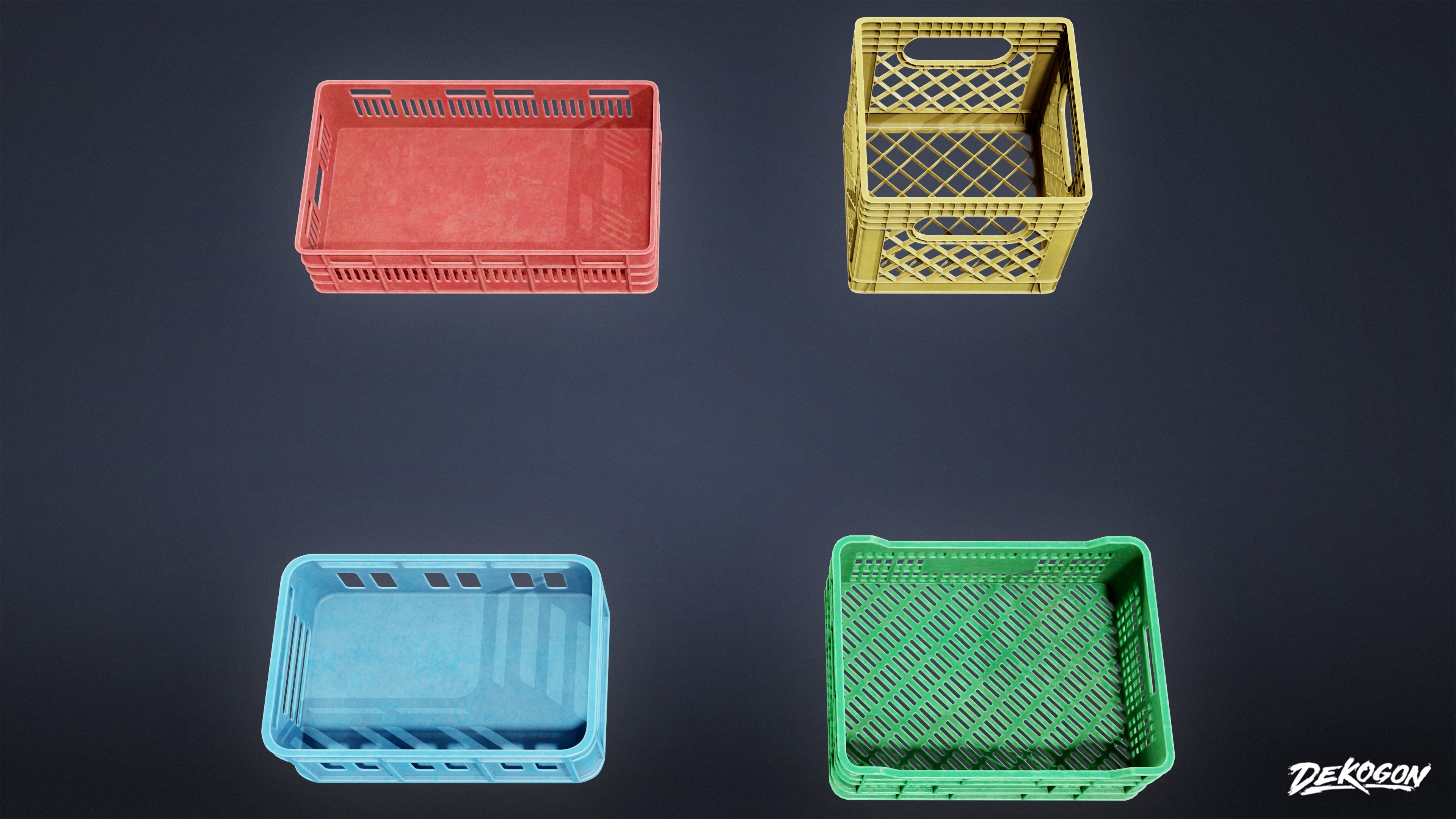 RESTAURANT - Food Crate 01 - LOW POLY AND NANITE Low-poly 3D model_1