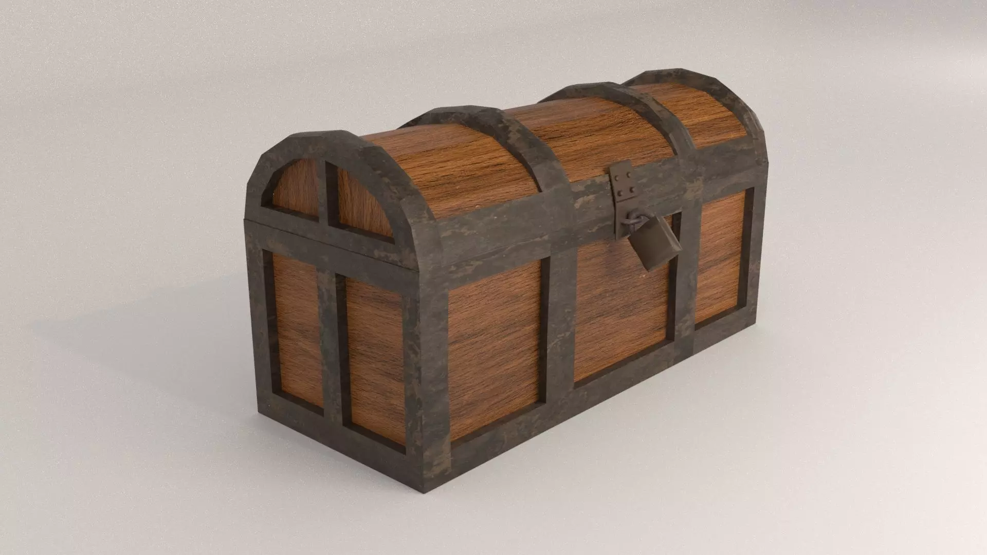 Vintage chest Low-poly 3D model