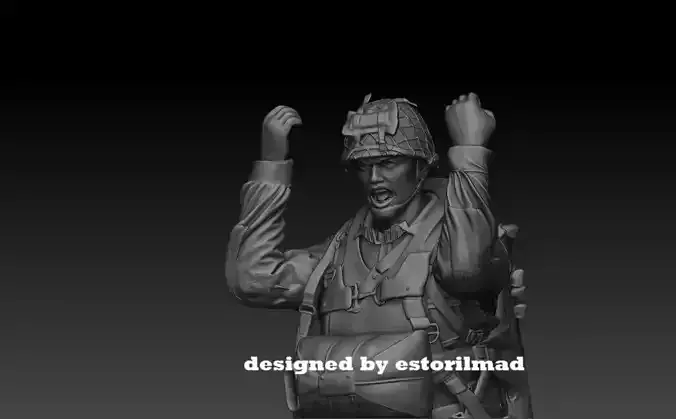 AMERICAN PARATROOPER 101 JUMPING 3D print model