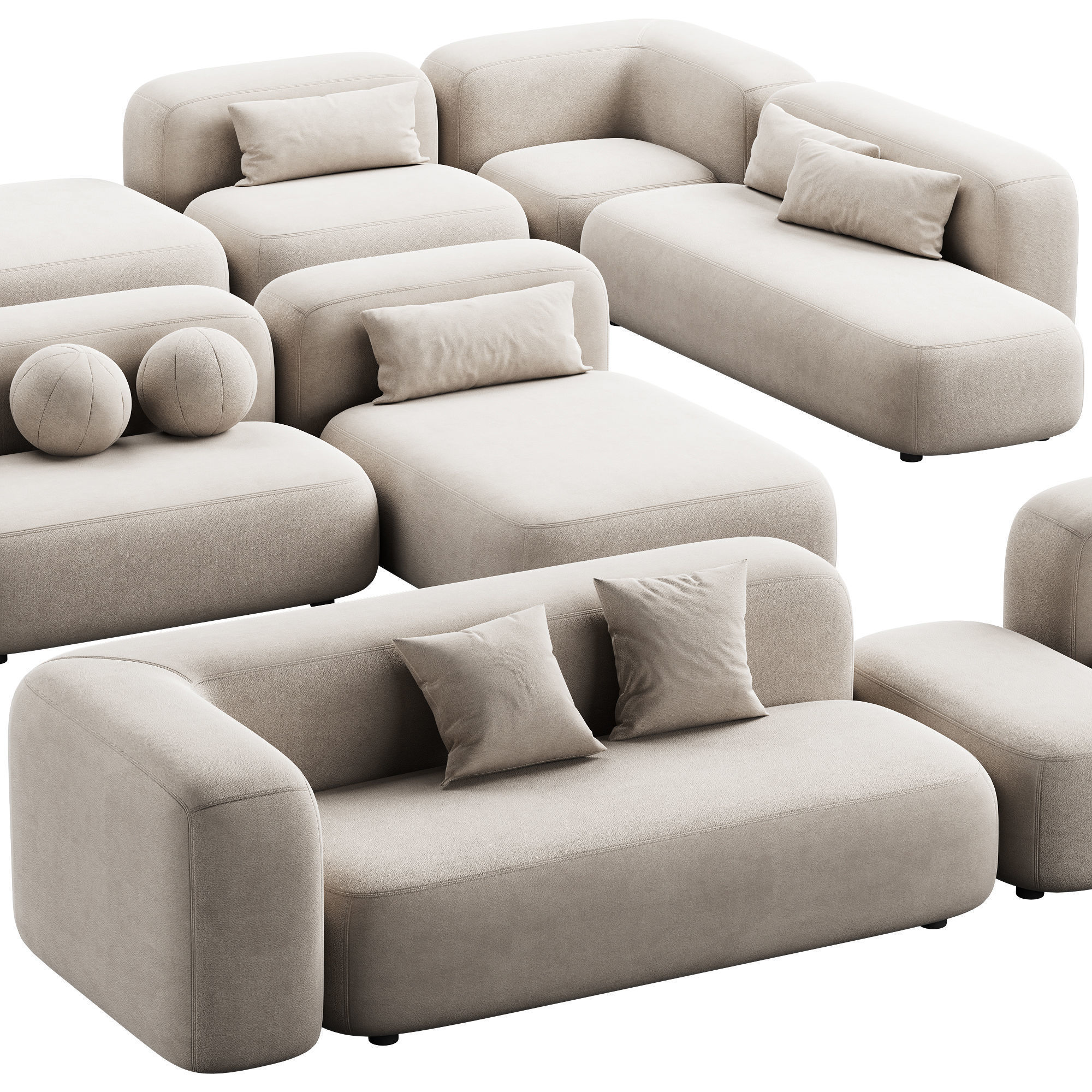 476 cloud modular sofa ribbl by divan ru 3 part 2 3D model_2