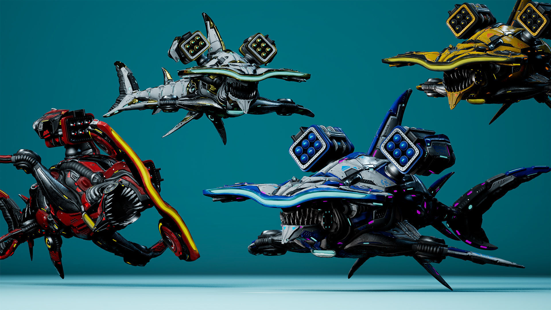 Sci-Fi Shark HammerHead Low-poly 3D model_13