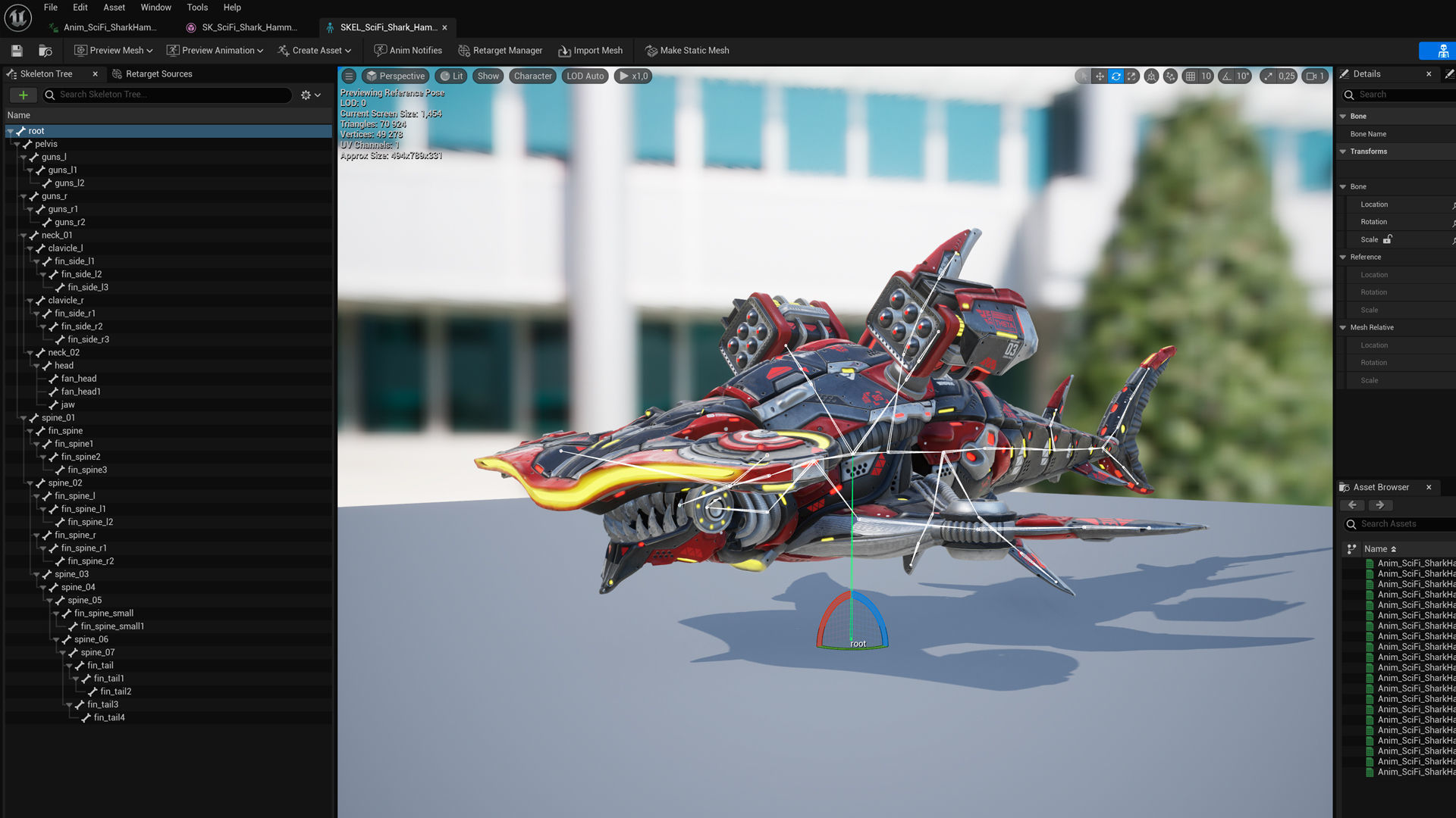 Sci-Fi Shark HammerHead Low-poly 3D model_22