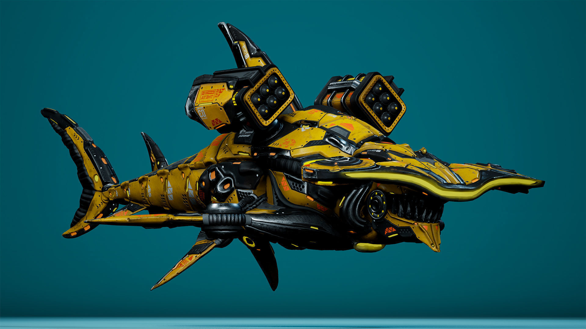 Sci-Fi Shark HammerHead Low-poly 3D model_19