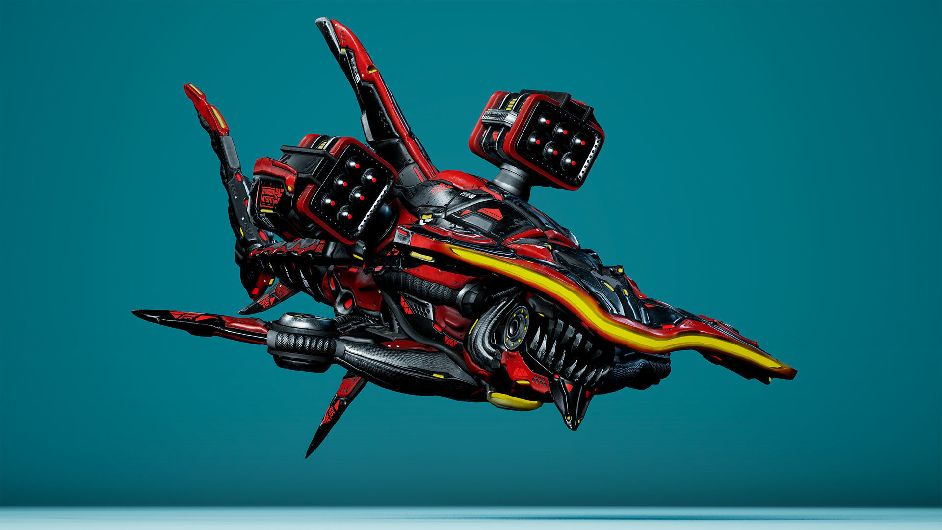 Sci-Fi Shark HammerHead Low-poly 3D model_9