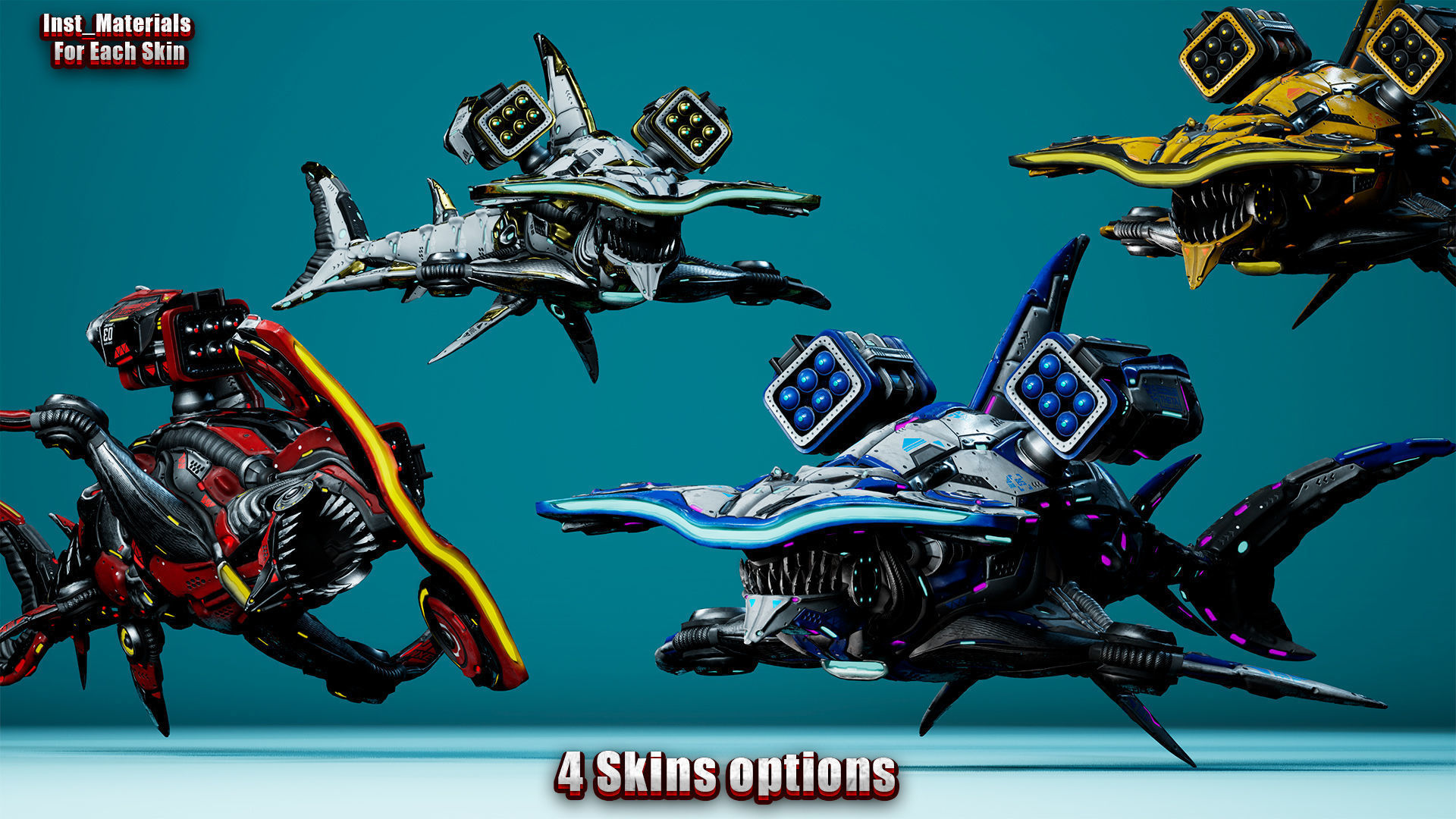 Sci-Fi Shark HammerHead Low-poly 3D model_2