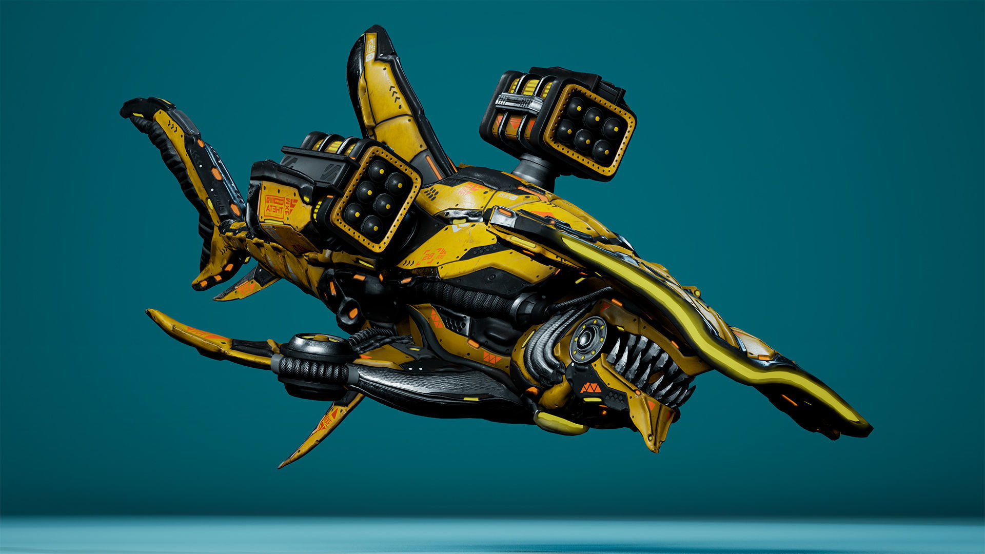 Sci-Fi Shark HammerHead Low-poly 3D model_17