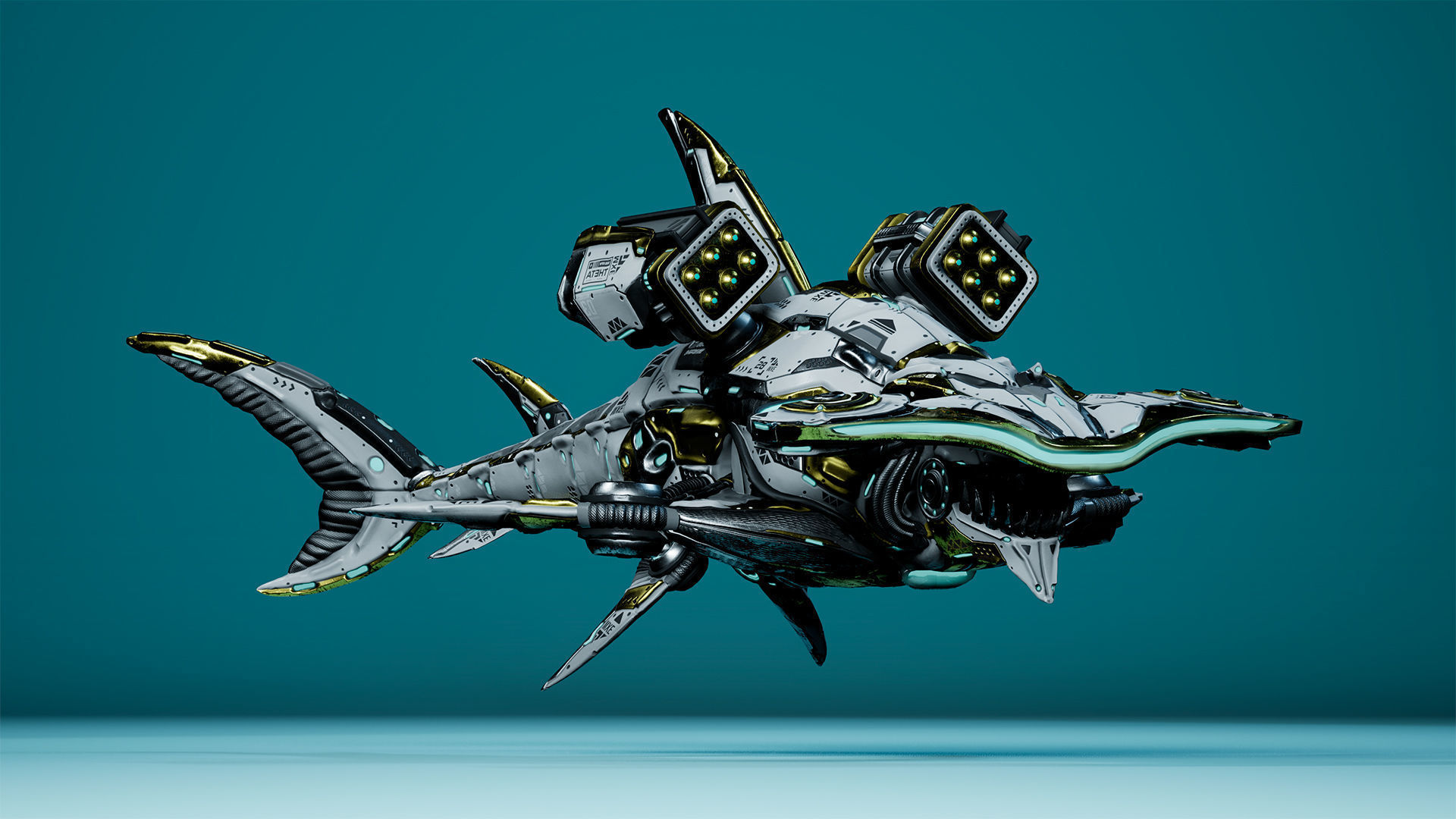 Sci-Fi Shark HammerHead Low-poly 3D model_11