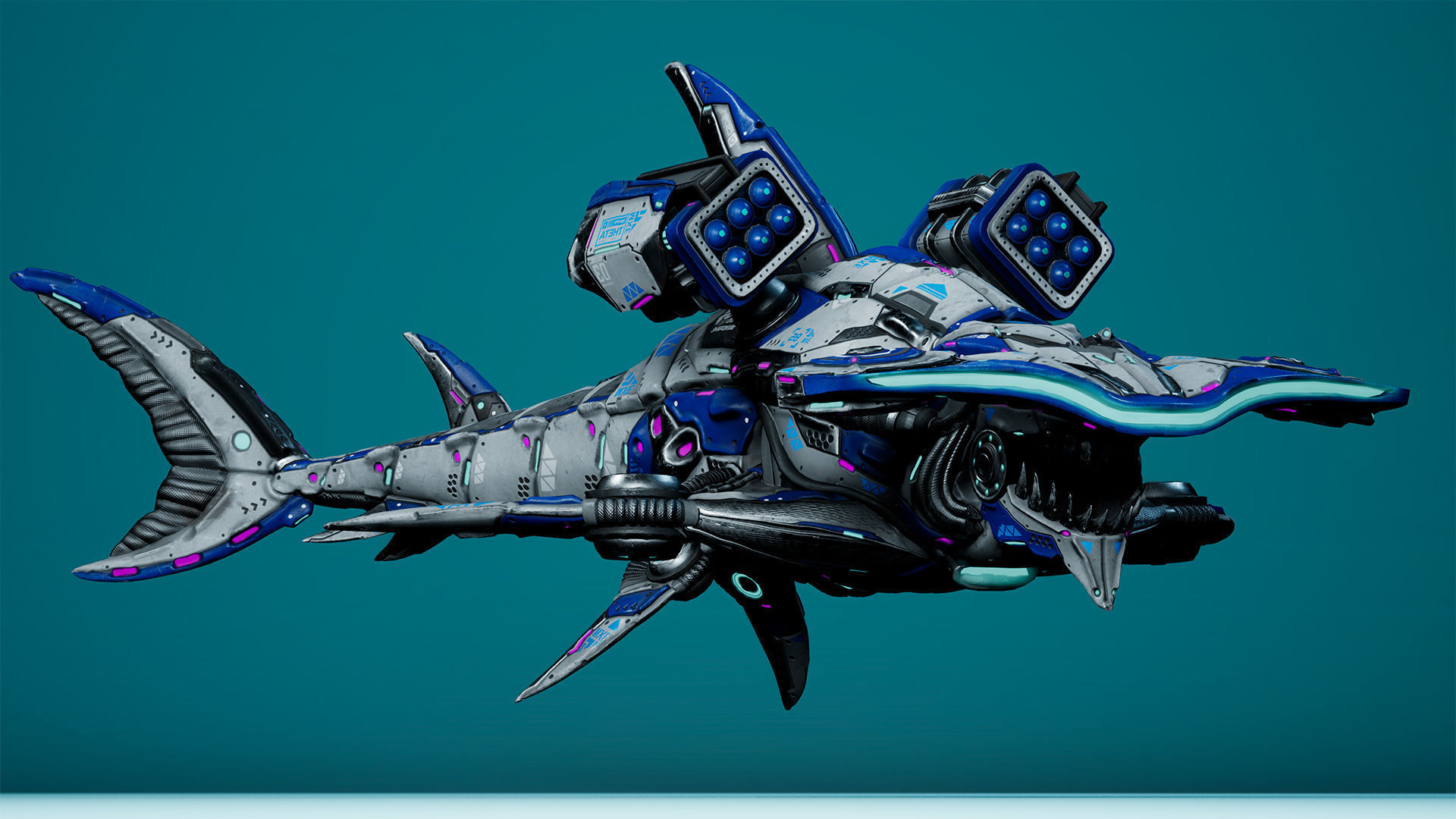 Sci-Fi Shark HammerHead Low-poly 3D model_7