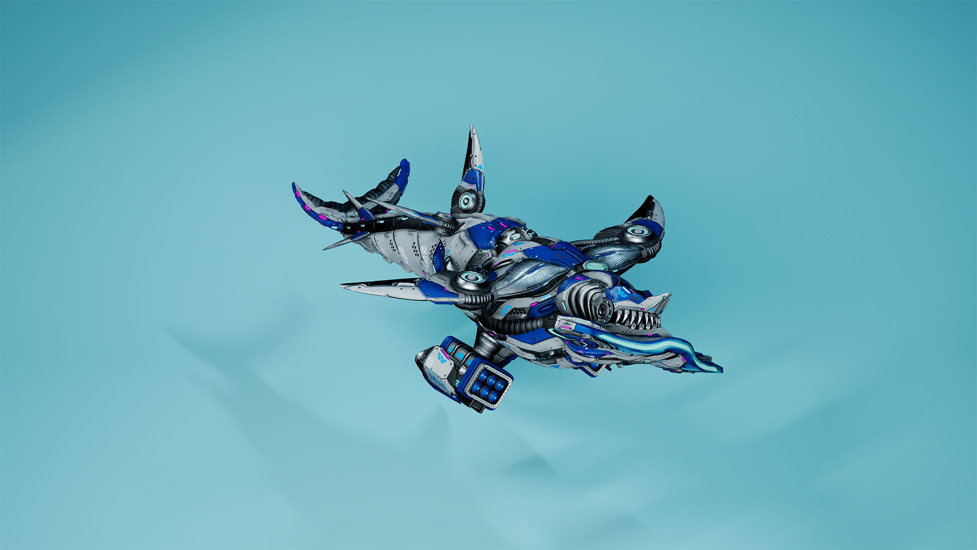 Sci-Fi Shark HammerHead Low-poly 3D model_21