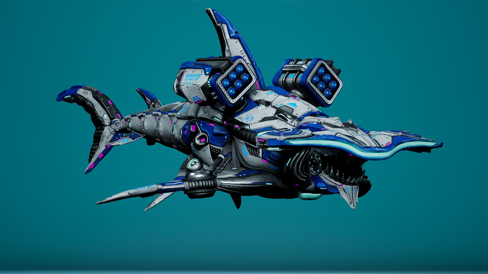 Sci-Fi Shark HammerHead Low-poly 3D model_18