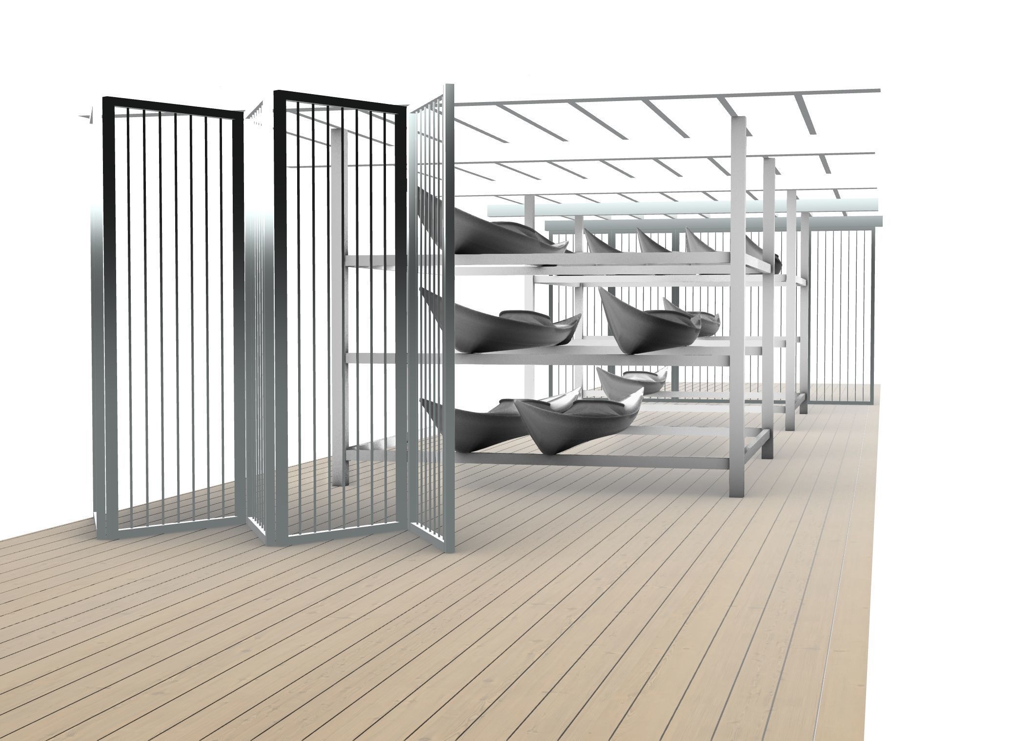 Canoe Rack 3D model_6