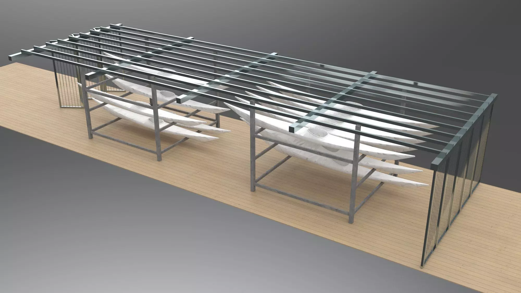 Canoe Rack 3D model_0