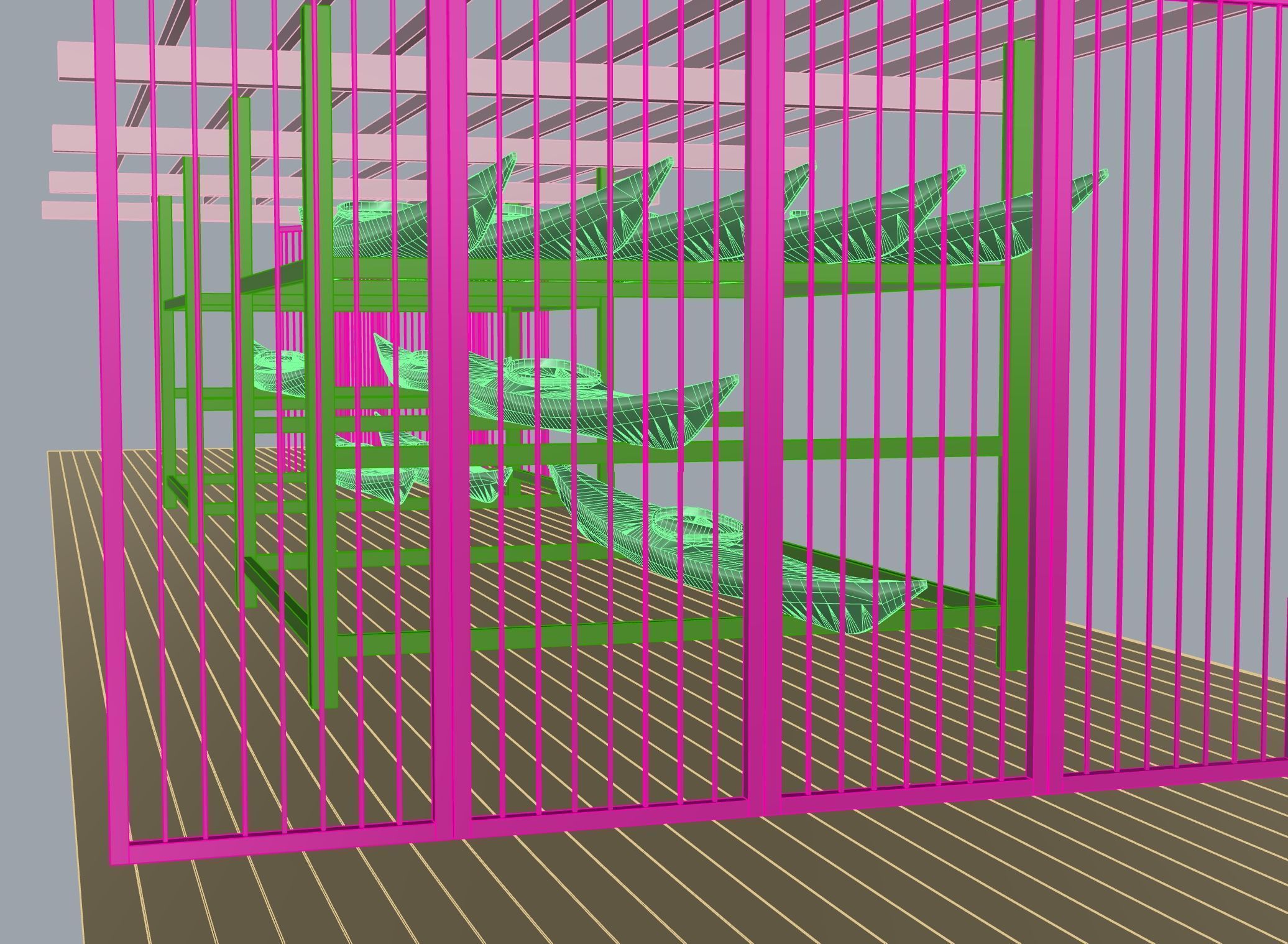 Canoe Rack 3D model_9