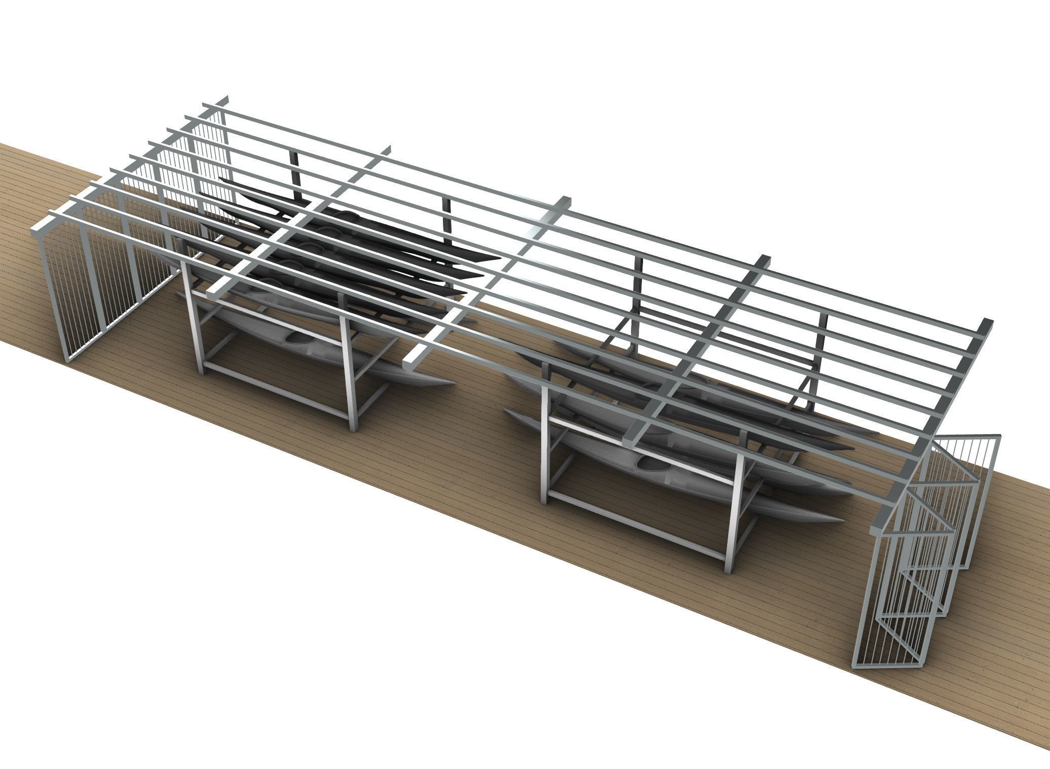 Canoe Rack 3D model_3