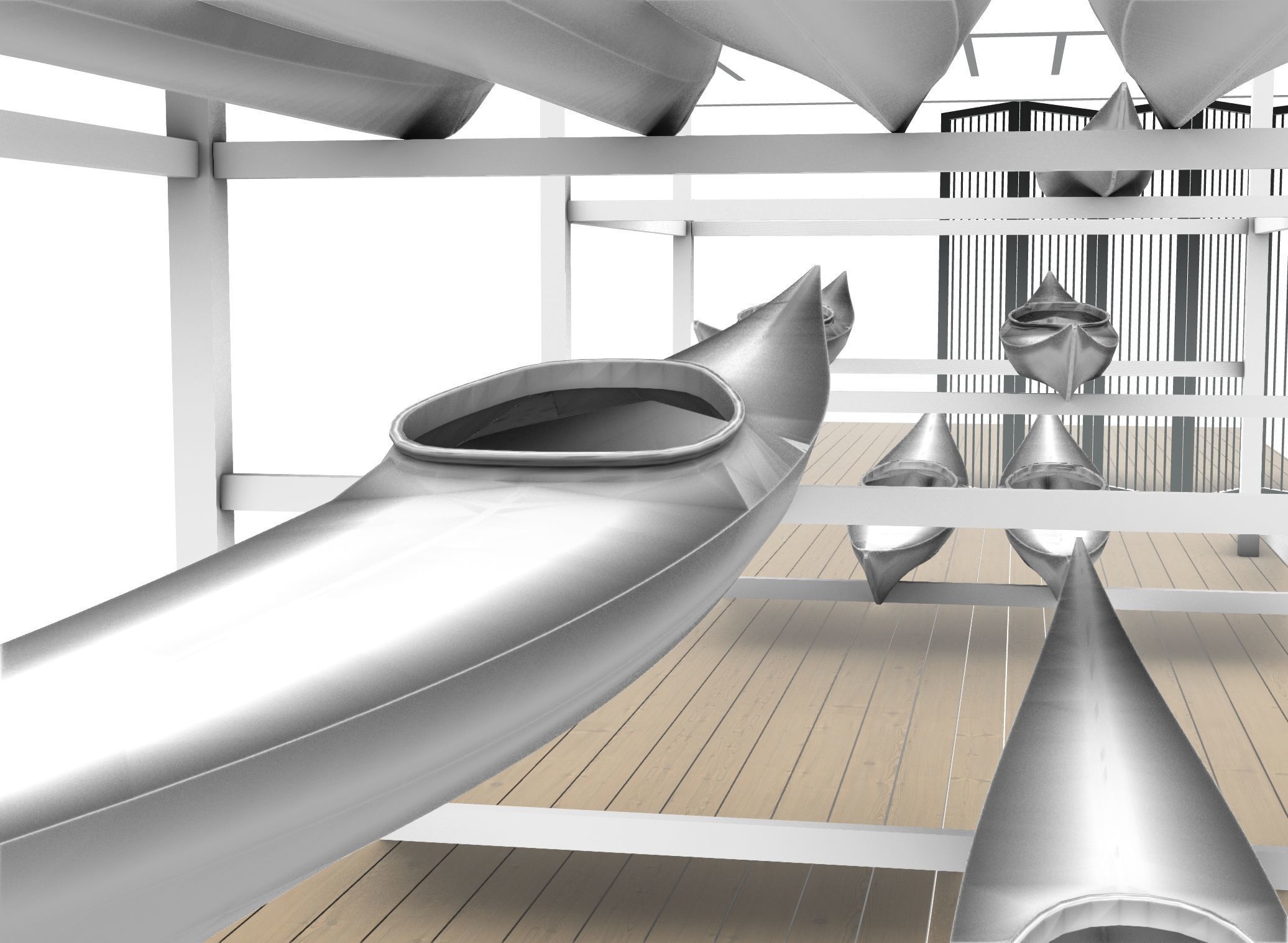 Canoe Rack 3D model_1