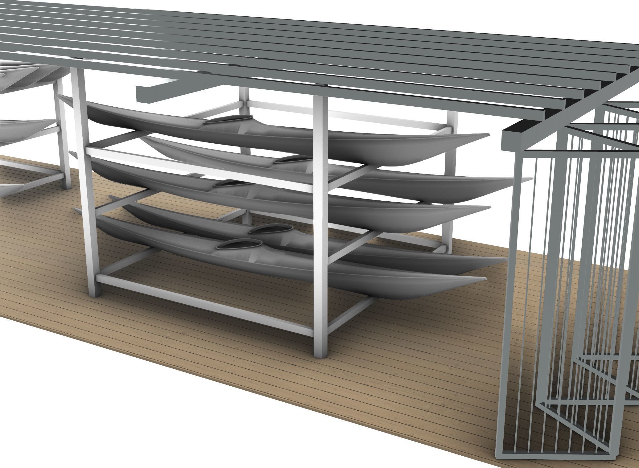 Canoe Rack 3D model_4