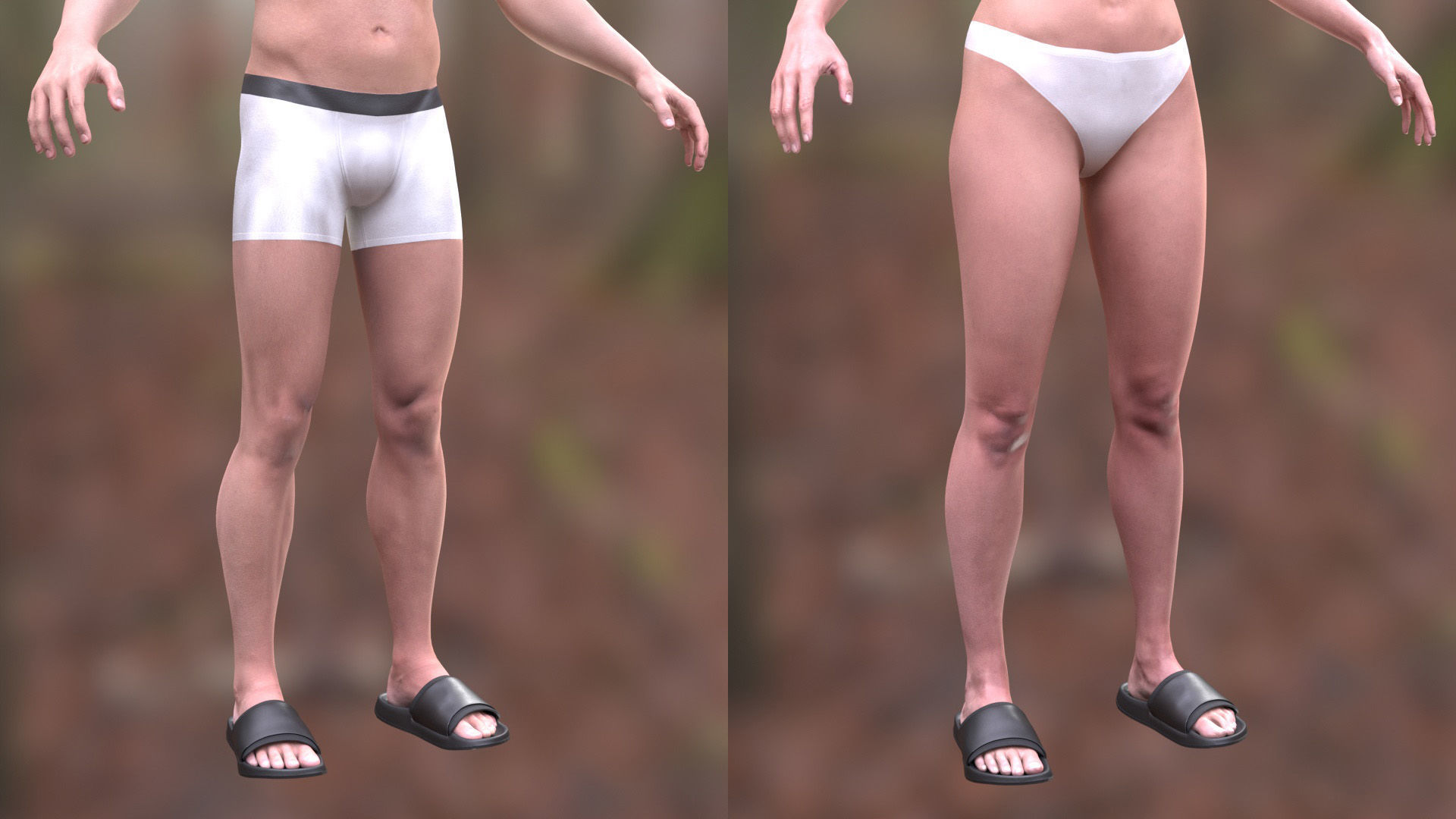 Slippers 134 - All MH Bodies - UE5 Skeletons - Rigged Low-poly 3D model_5