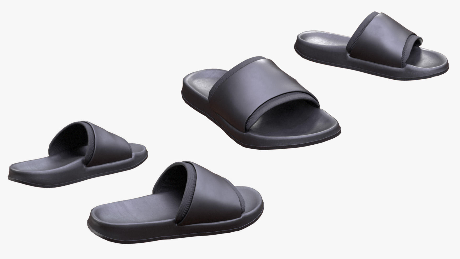 Slippers 134 - All MH Bodies - UE5 Skeletons - Rigged Low-poly 3D model_3