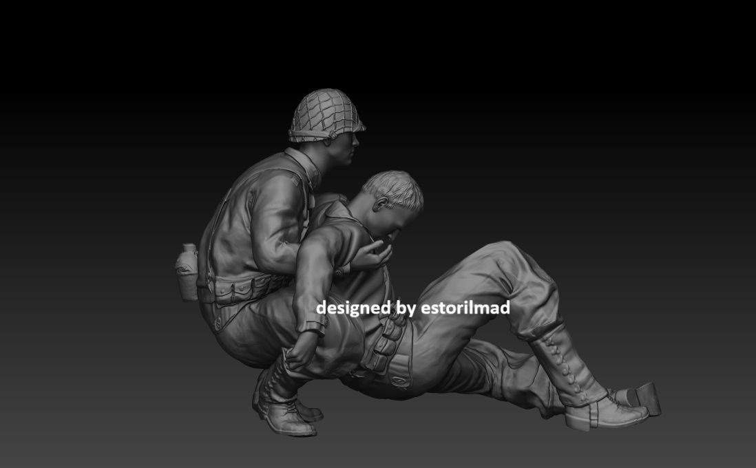 WW2 AMERICAN SOLDIER RESCUE V2 3D print model_2