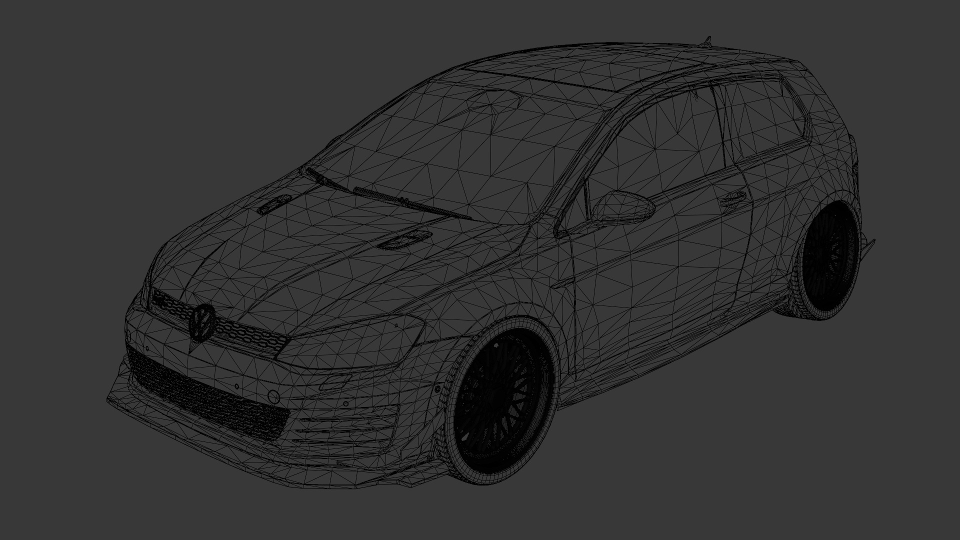Volkswagen Golf VII GTD Low-poly 3D model_10