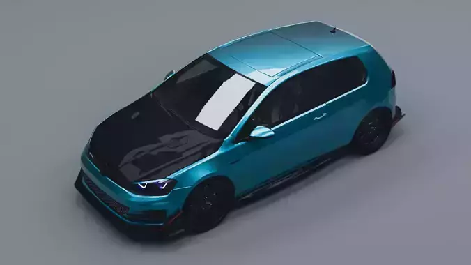Volkswagen Golf VII GTD Low-poly 3D model