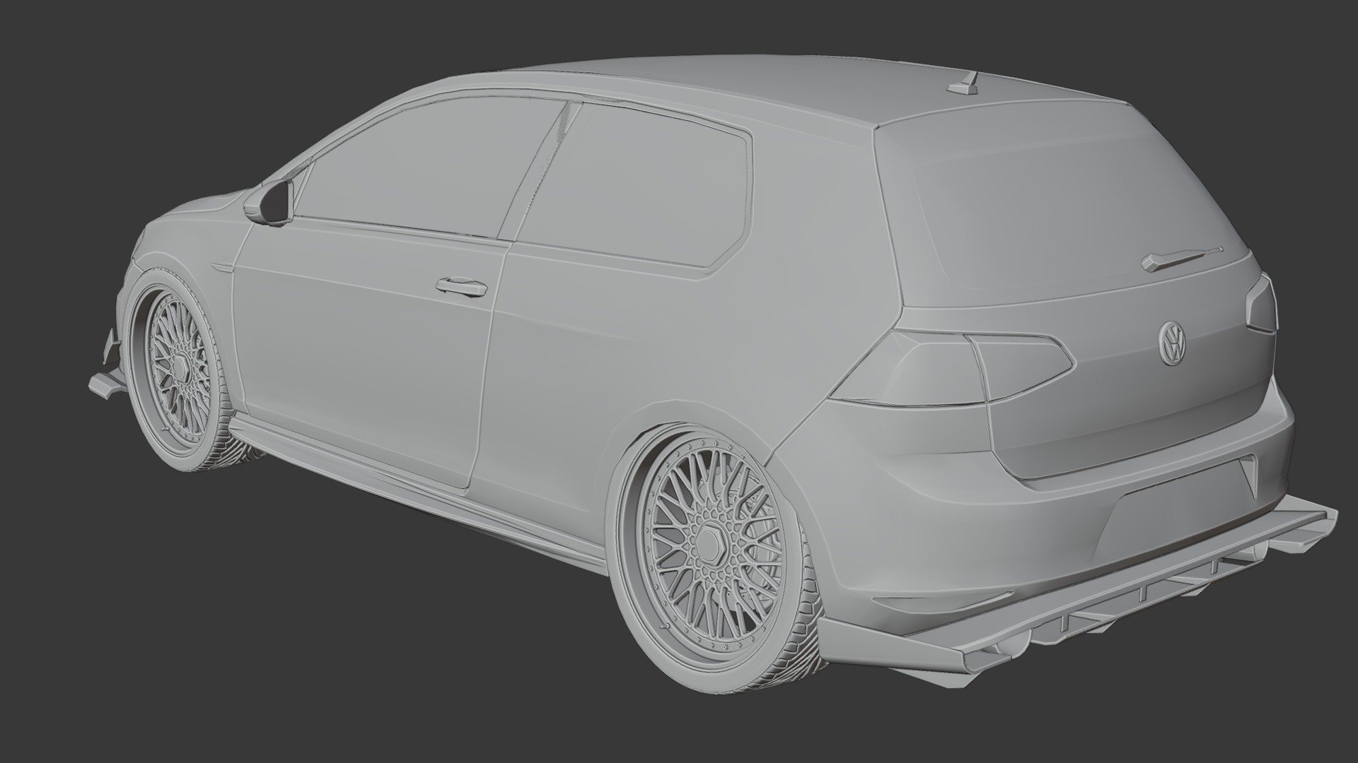 Volkswagen Golf VII GTD Low-poly 3D model_11
