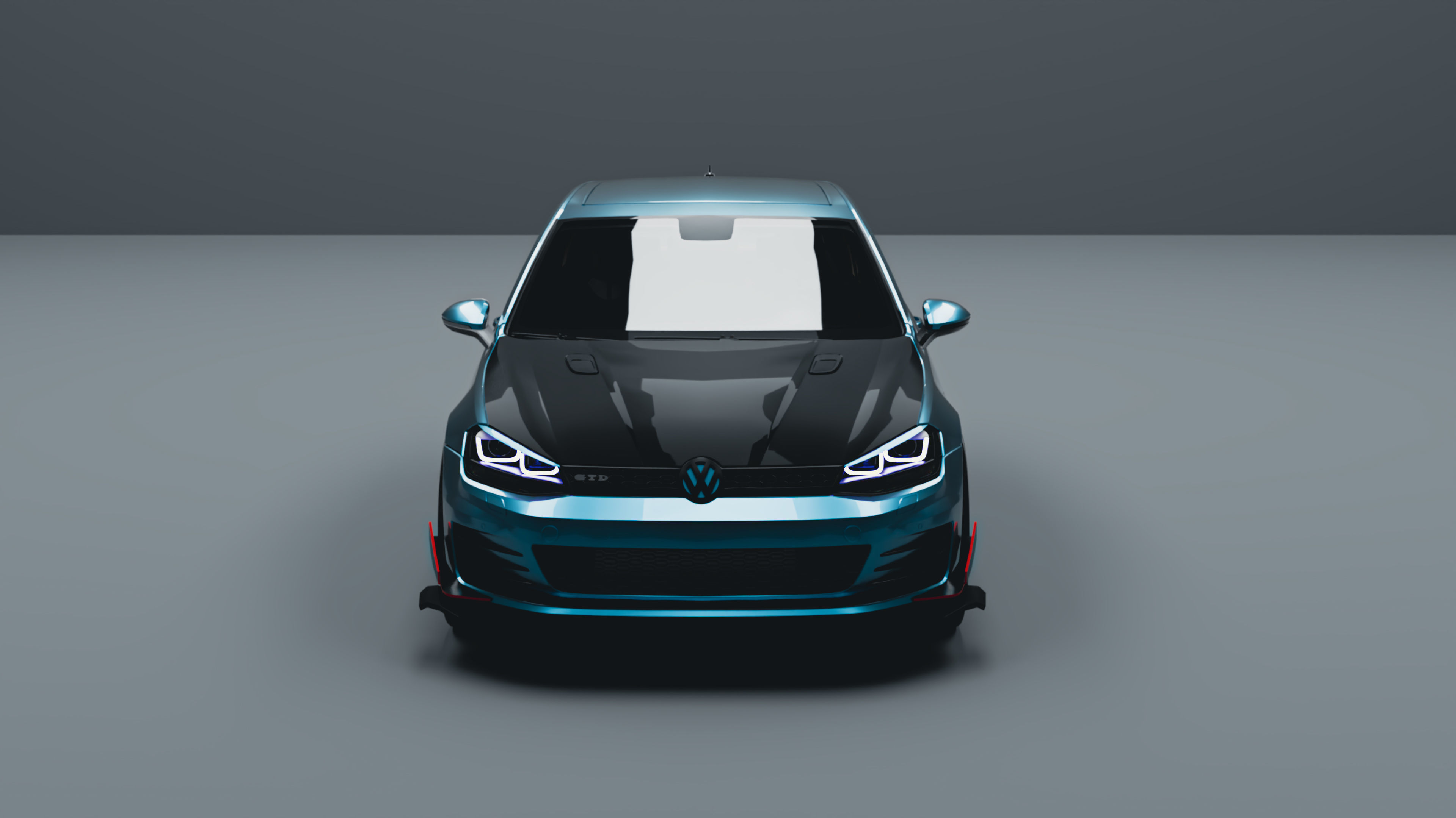 Volkswagen Golf VII GTD Low-poly 3D model_2