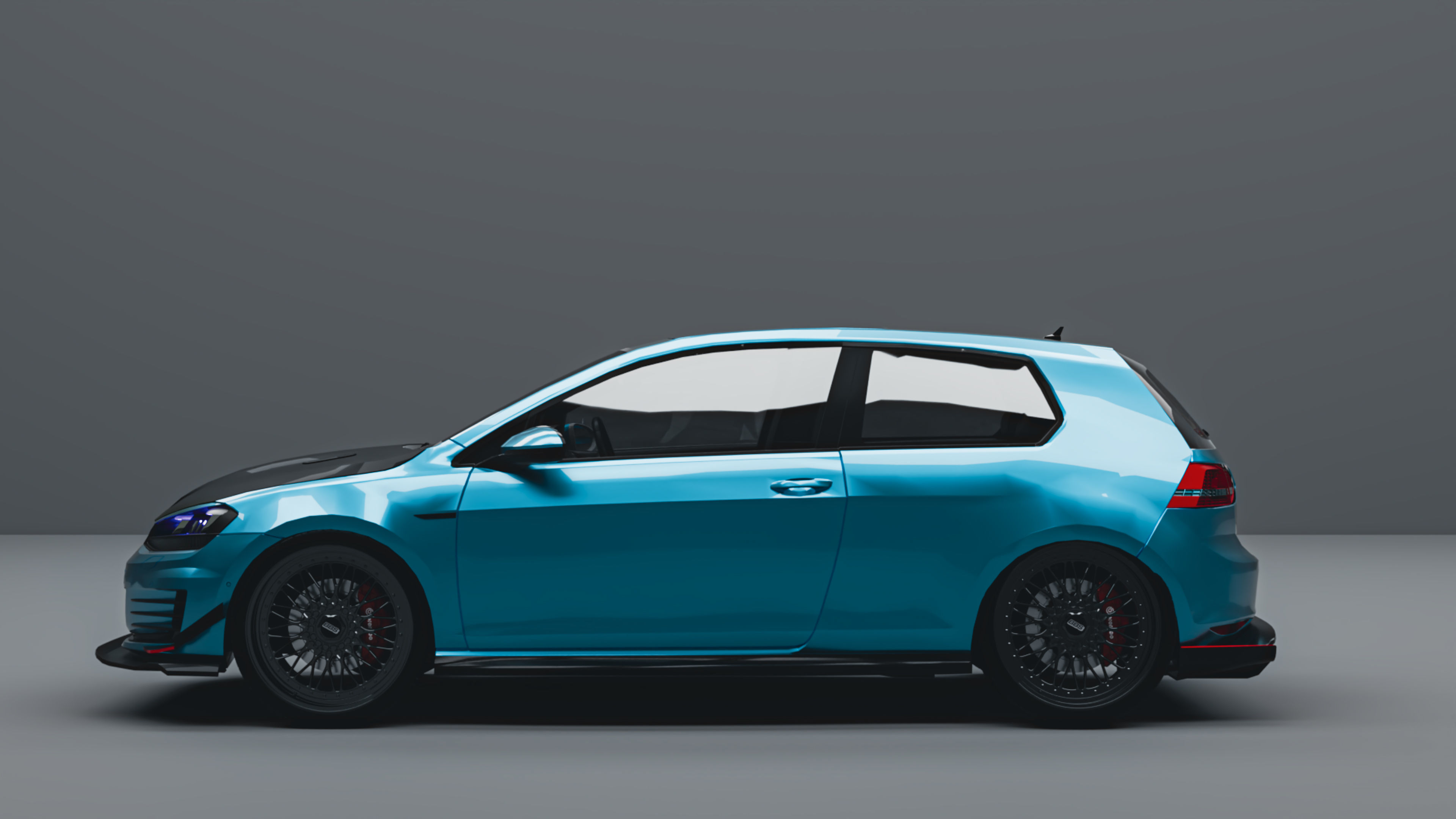 Volkswagen Golf VII GTD Low-poly 3D model_4