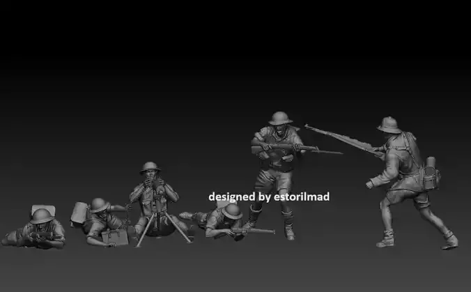 PACK SOLDADOS BRITANICOS 8 EJERCITO DEFENSA DE TOBRUK 3D print model