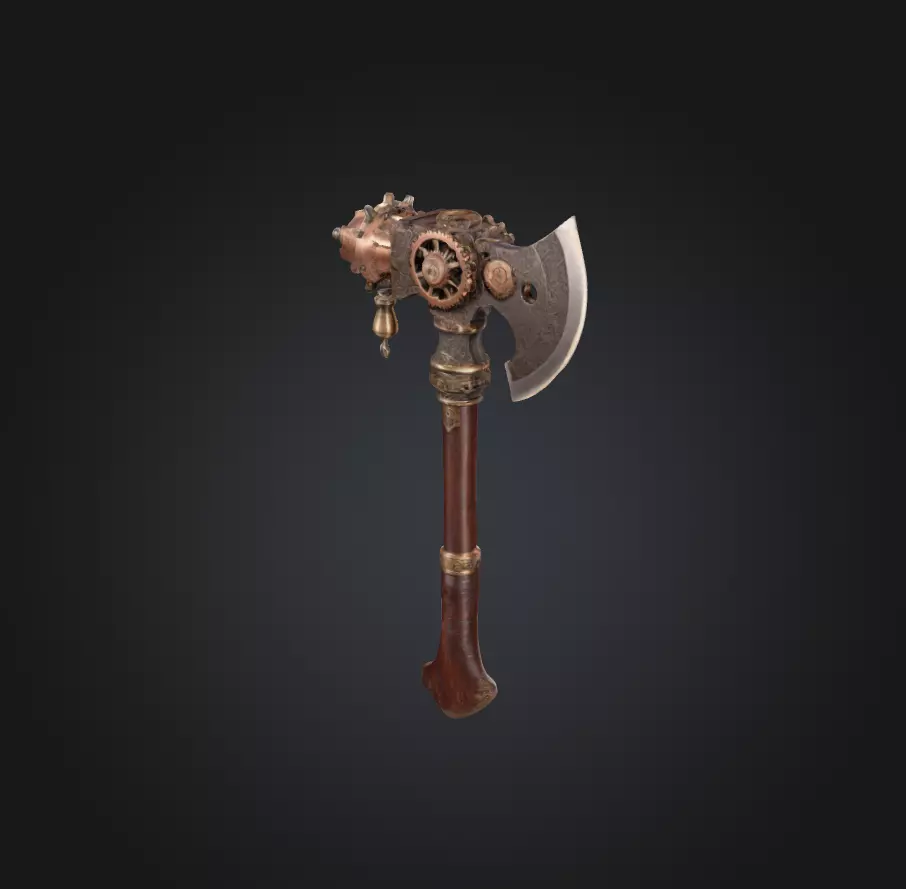 Large Ornate Battle Axe 3D model