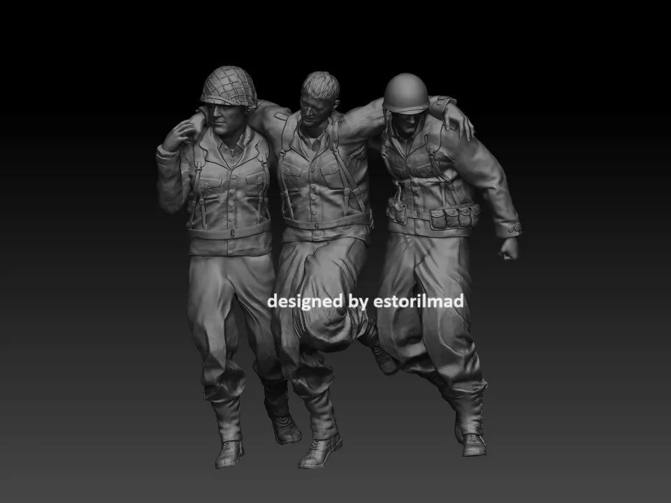 AMERICAN SOLDIERS RESCUE WOUNDED 3D print model