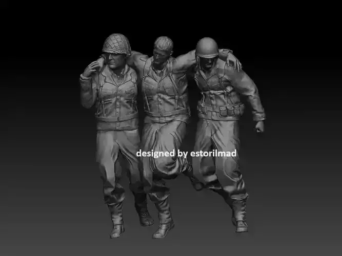 AMERICAN SOLDIERS RESCUE WOUNDED