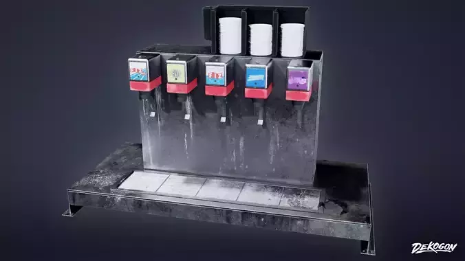 RESTAURANT - Food Dispenser Set 01 - LOW POLY AND NANITE