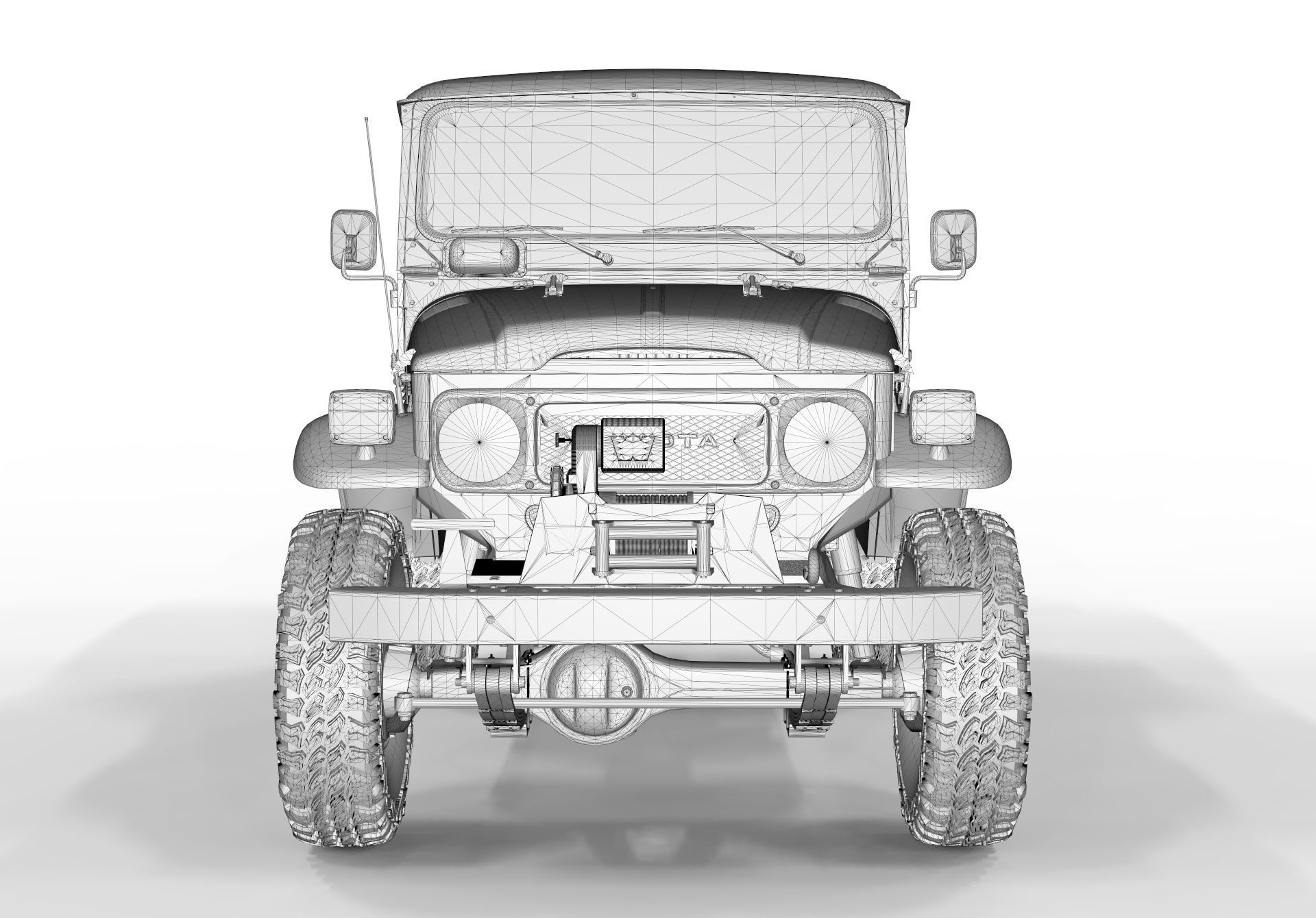 Toyota Fj40 1980 Custom Desing OBJ 3D model_11