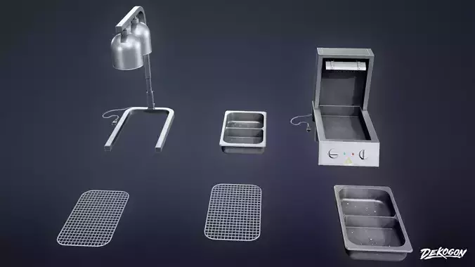 RESTAURANT - Food Heater Set 02 - LOW POLY AND NANITE