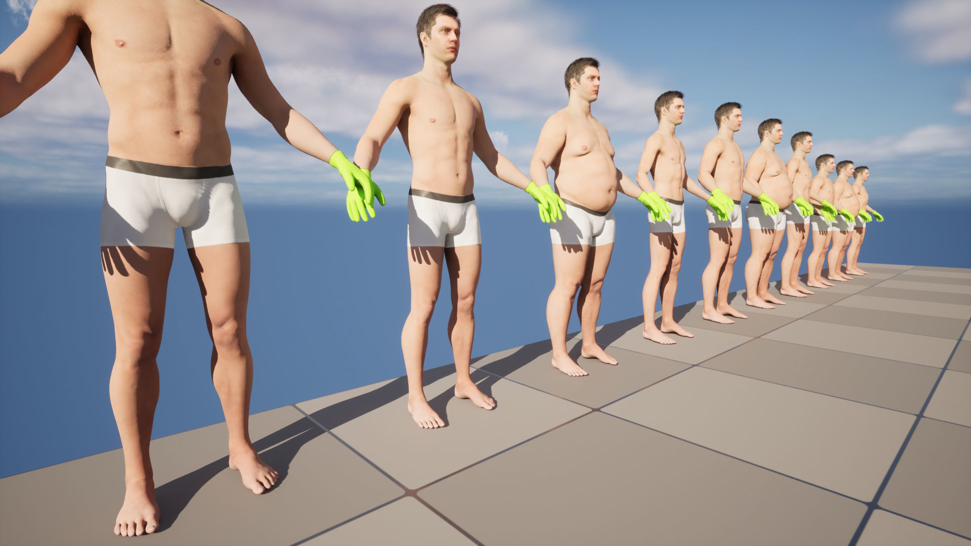 Working Gloves 130 - All MH Bodies - UE5 Skeletons - Rigged Low-poly 3D model_16