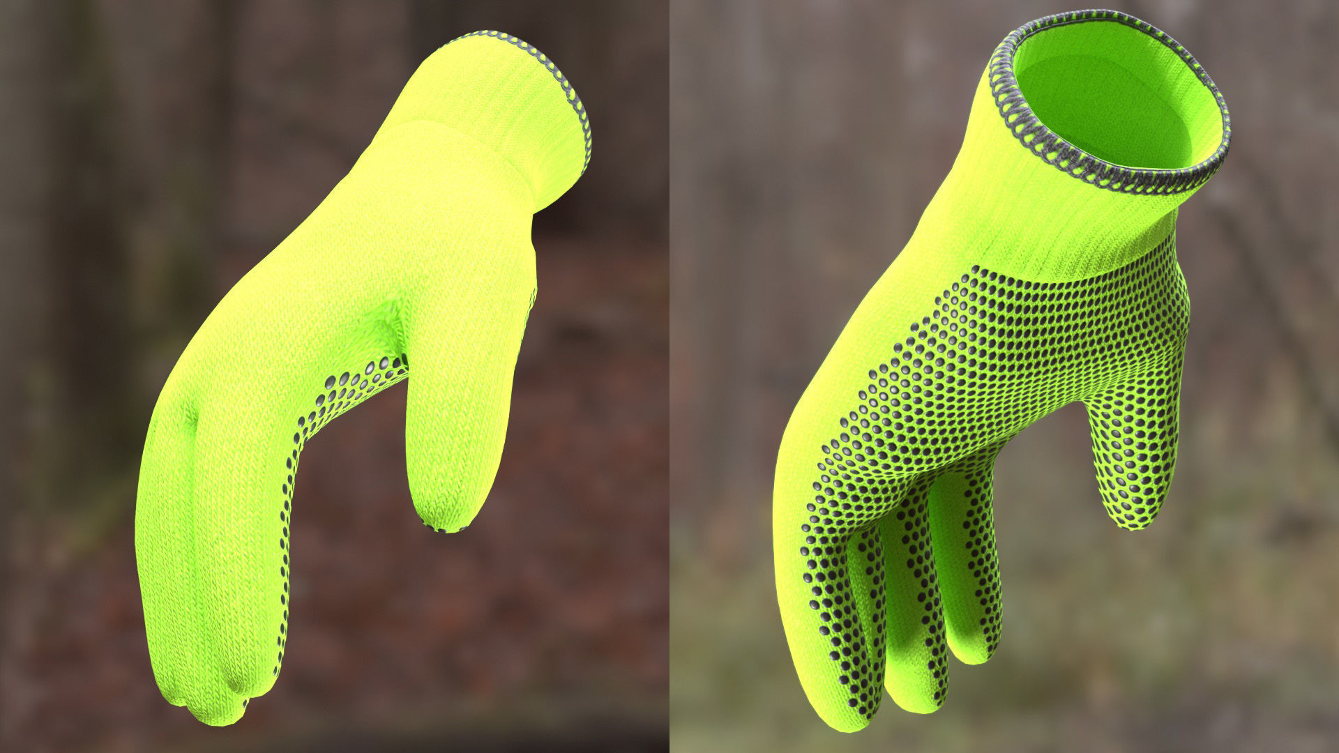 Working Gloves 130 - All MH Bodies - UE5 Skeletons - Rigged Low-poly 3D model_7
