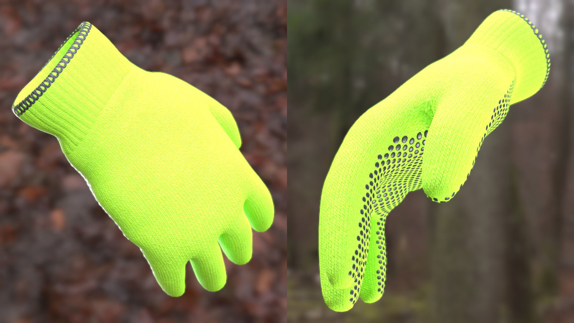 Working Gloves 130 - All MH Bodies - UE5 Skeletons - Rigged Low-poly 3D model_9