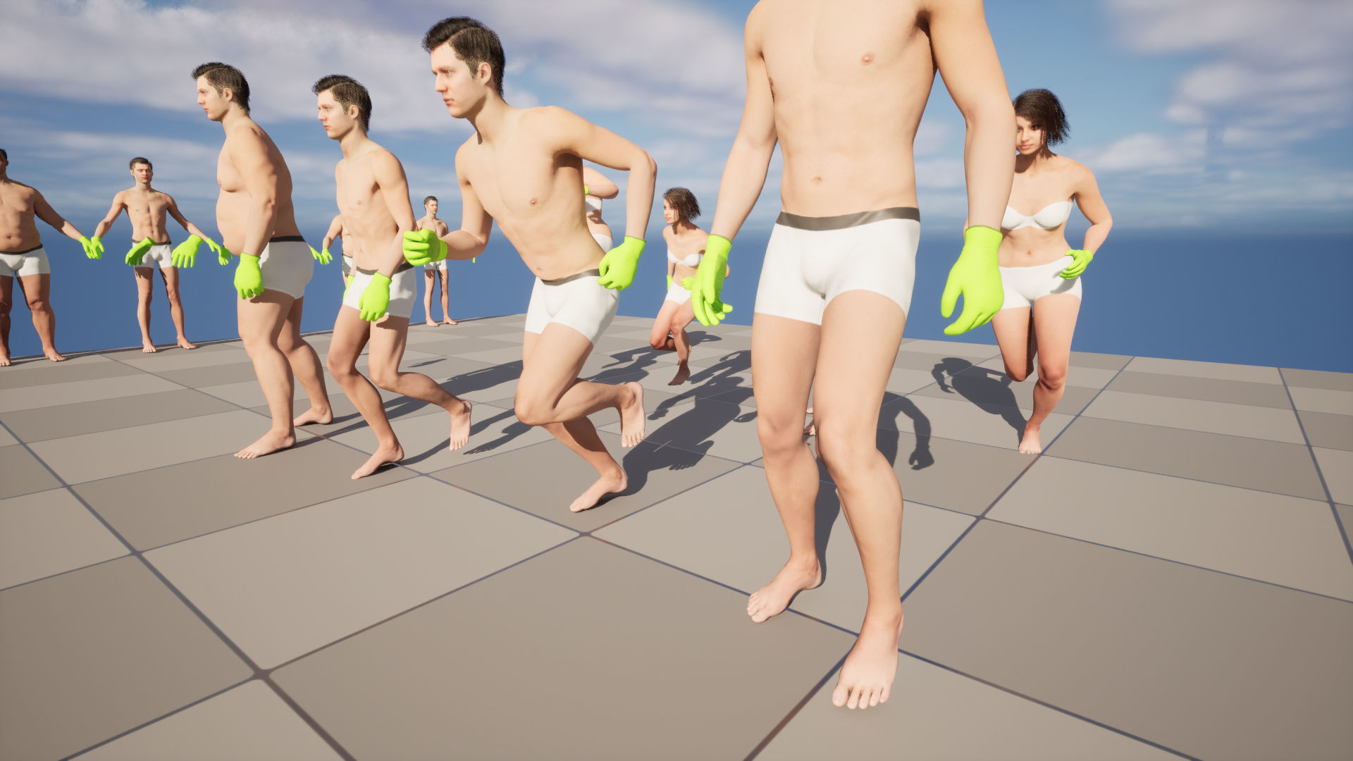 Working Gloves 130 - All MH Bodies - UE5 Skeletons - Rigged Low-poly 3D model_15
