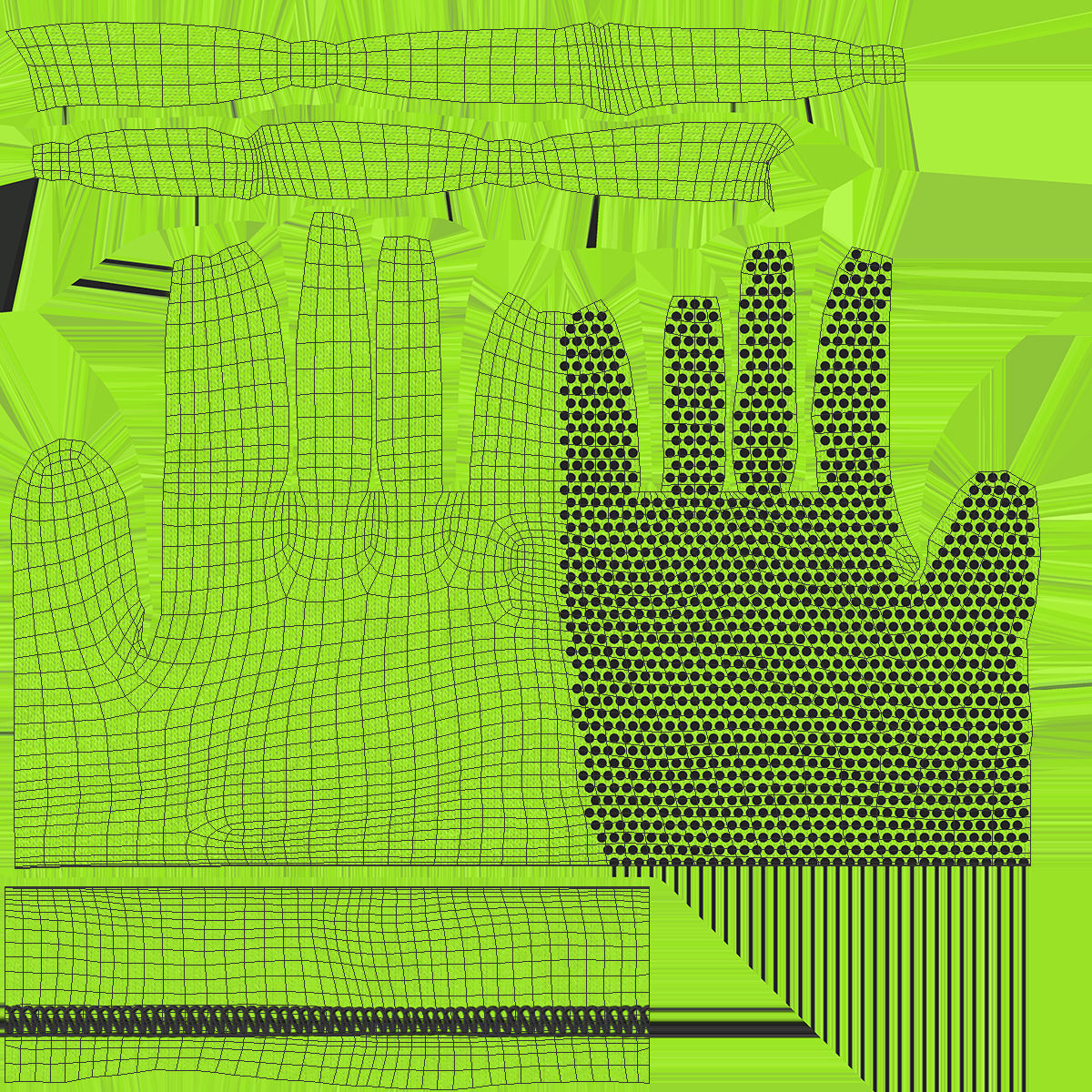 Working Gloves 130 - All MH Bodies - UE5 Skeletons - Rigged Low-poly 3D model_20