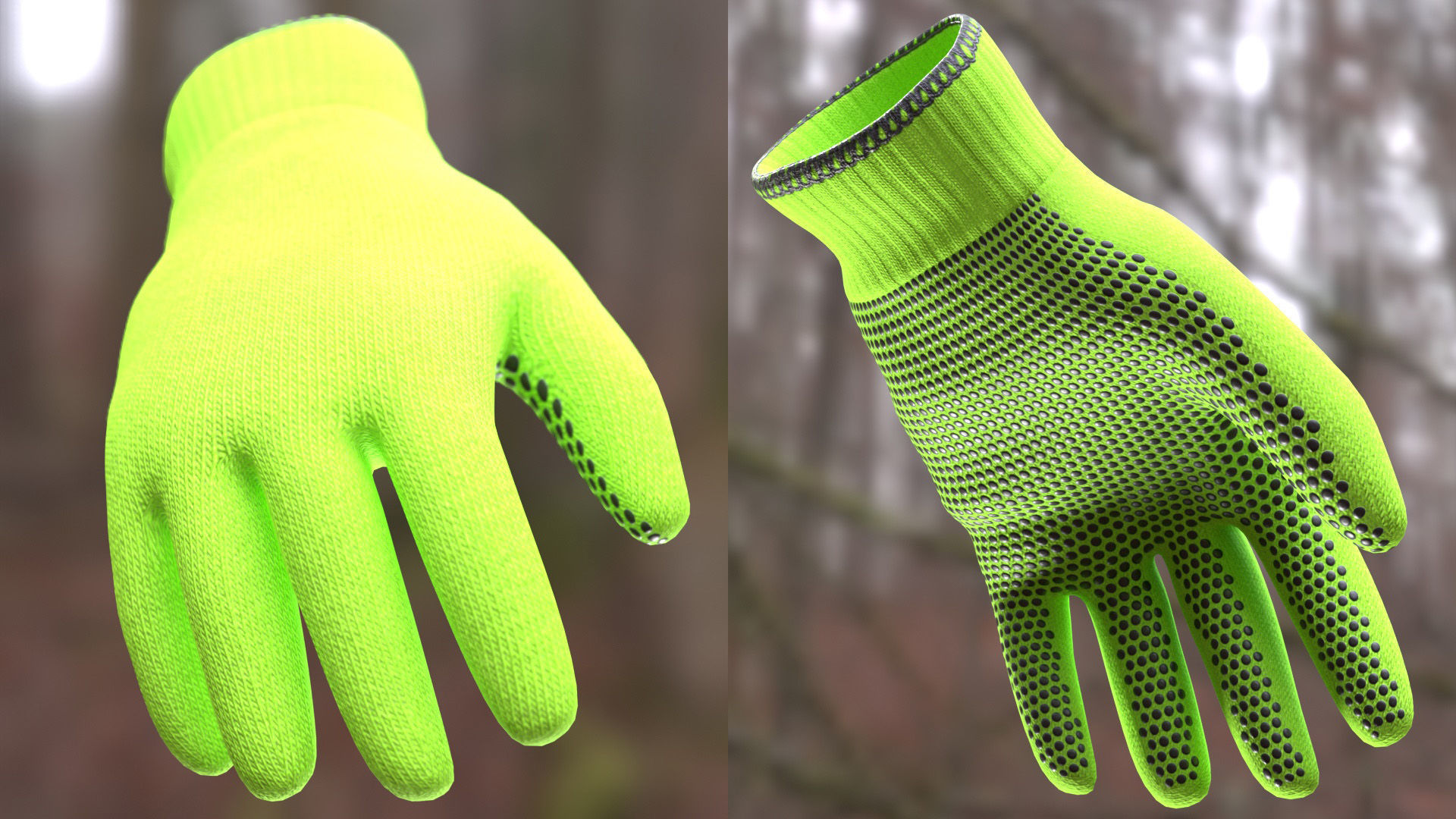 Working Gloves 130 - All MH Bodies - UE5 Skeletons - Rigged Low-poly 3D model_8