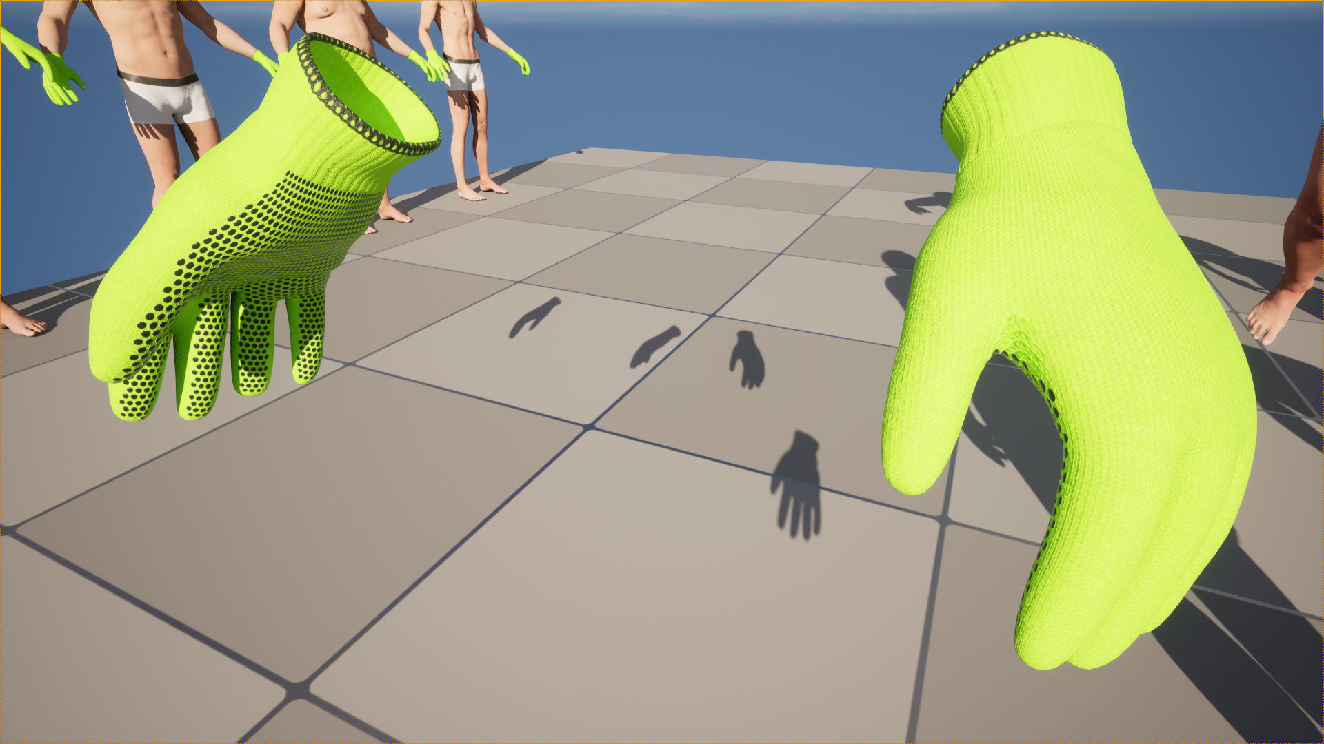 Working Gloves 130 - All MH Bodies - UE5 Skeletons - Rigged Low-poly 3D model_19
