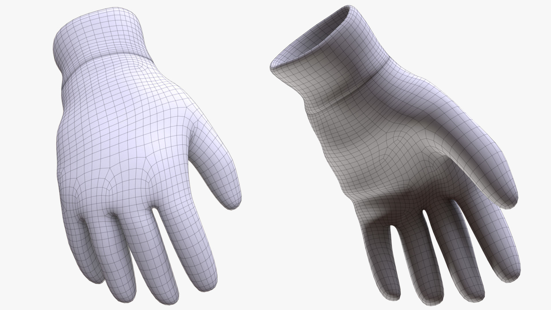Working Gloves 130 - All MH Bodies - UE5 Skeletons - Rigged Low-poly 3D model_13