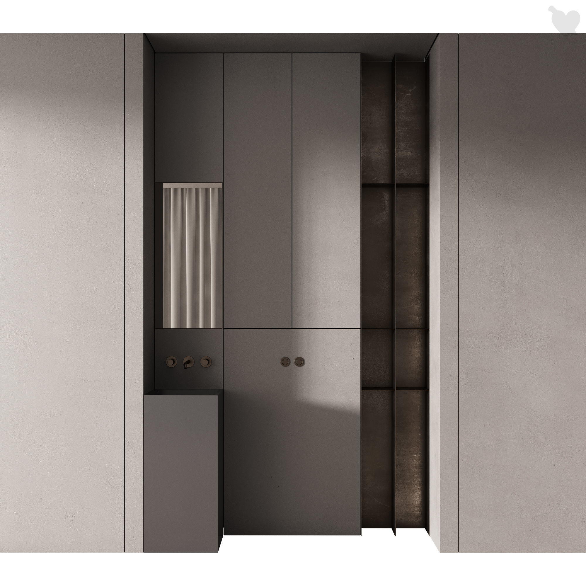 486 bathroom furniture 10 mini modular wc in 2 options 3D model_2