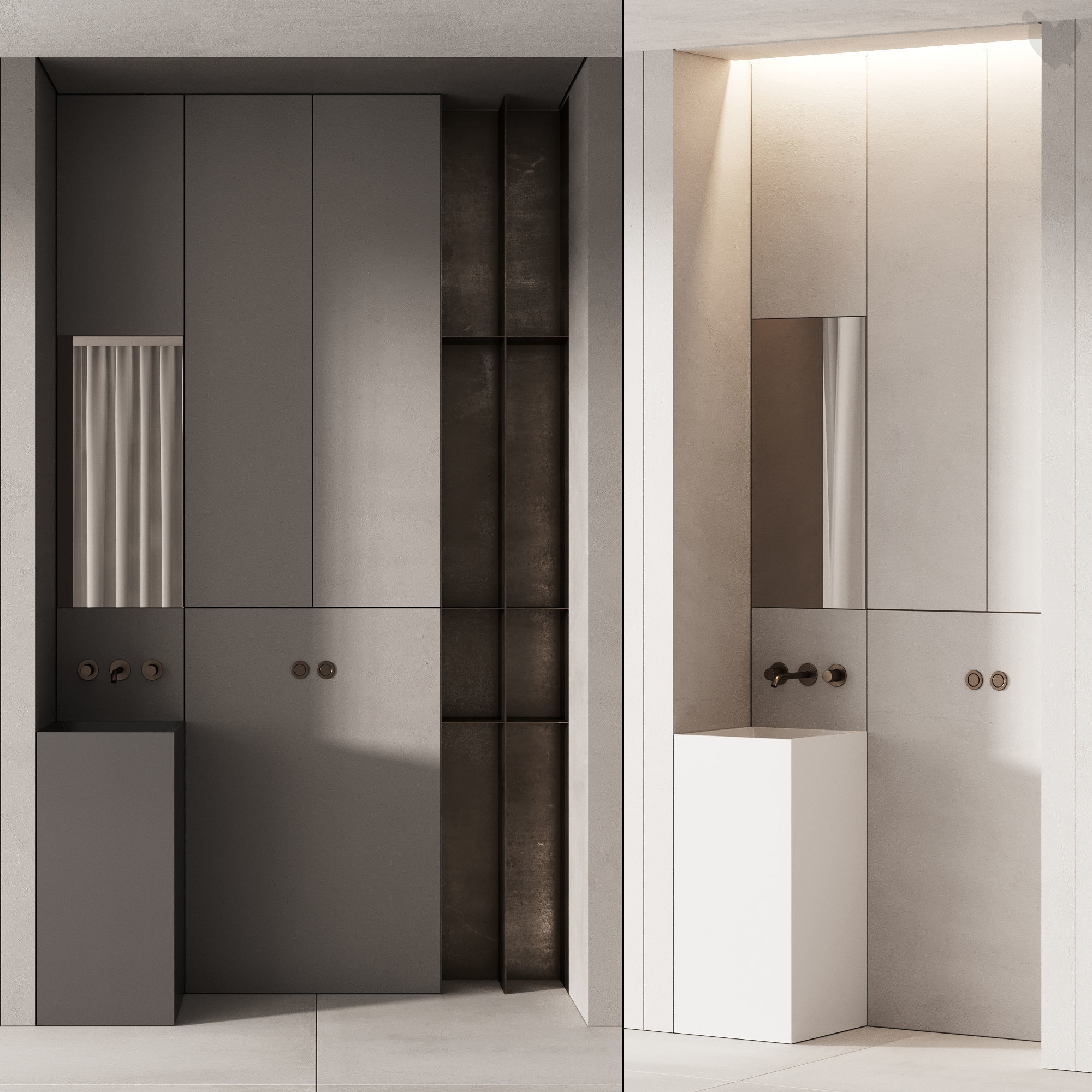 486 bathroom furniture 10 mini modular wc in 2 options 3D model_3